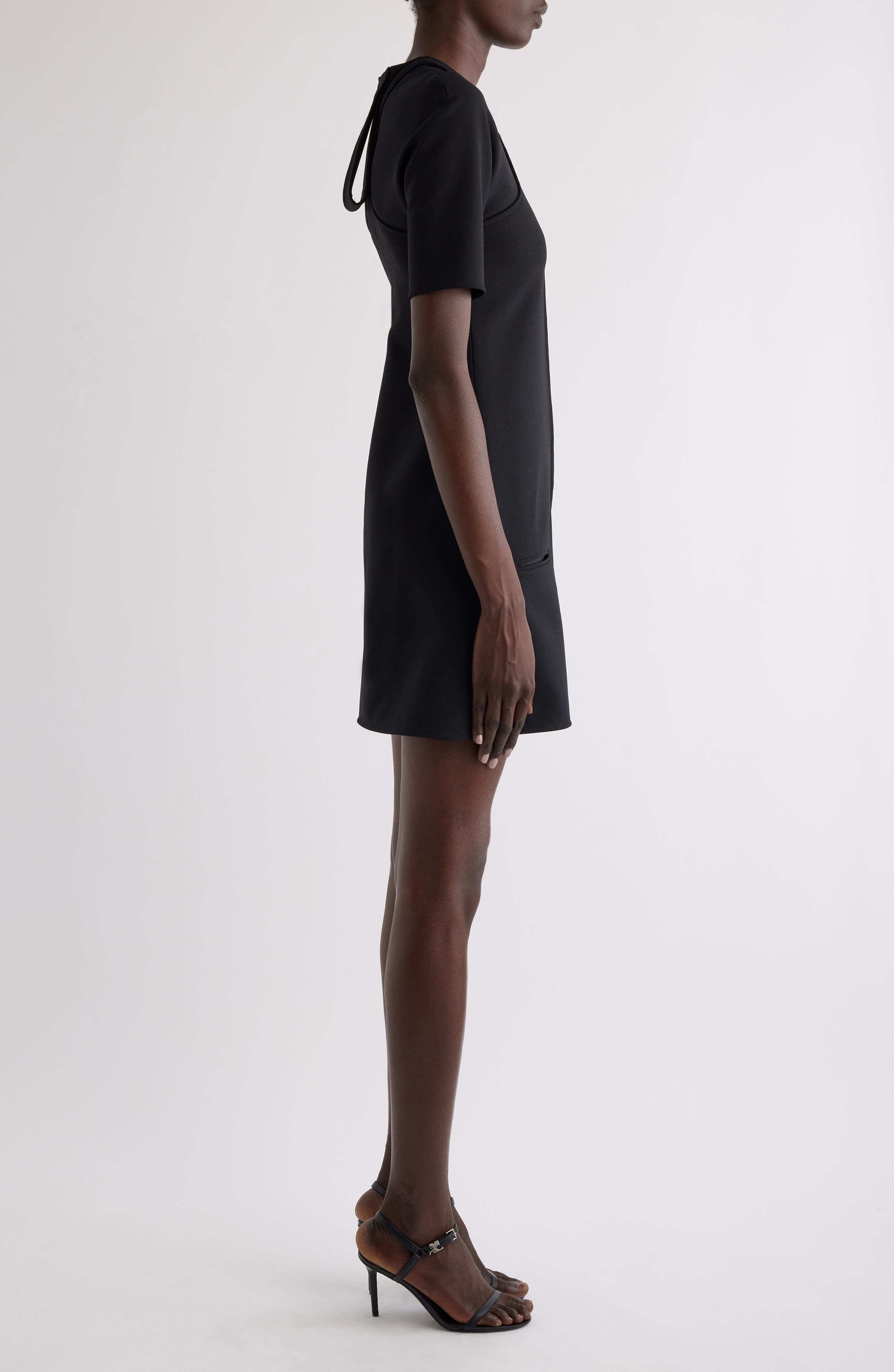 Courrèges Technical Jersey Scuba Knit Minidress in Black at Nordstrom - 3