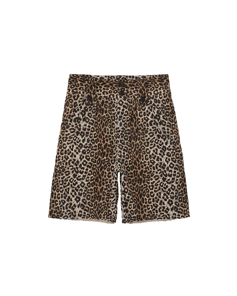 CORONEL SHORTS LEOPARD BEIGE - 1