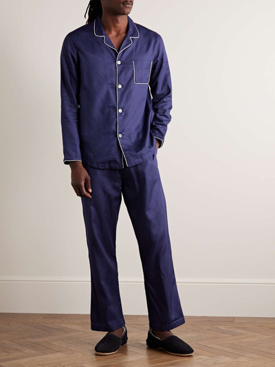 Derek Rose Lombard 6 Cotton-Jacquard Pyjama Set outlook