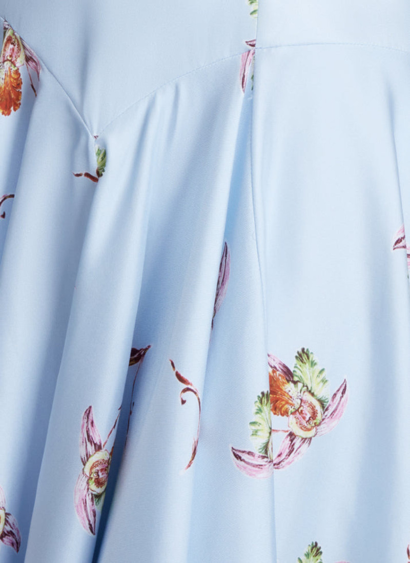 Risabelle Dress In Blue Lily Silk Twill 6