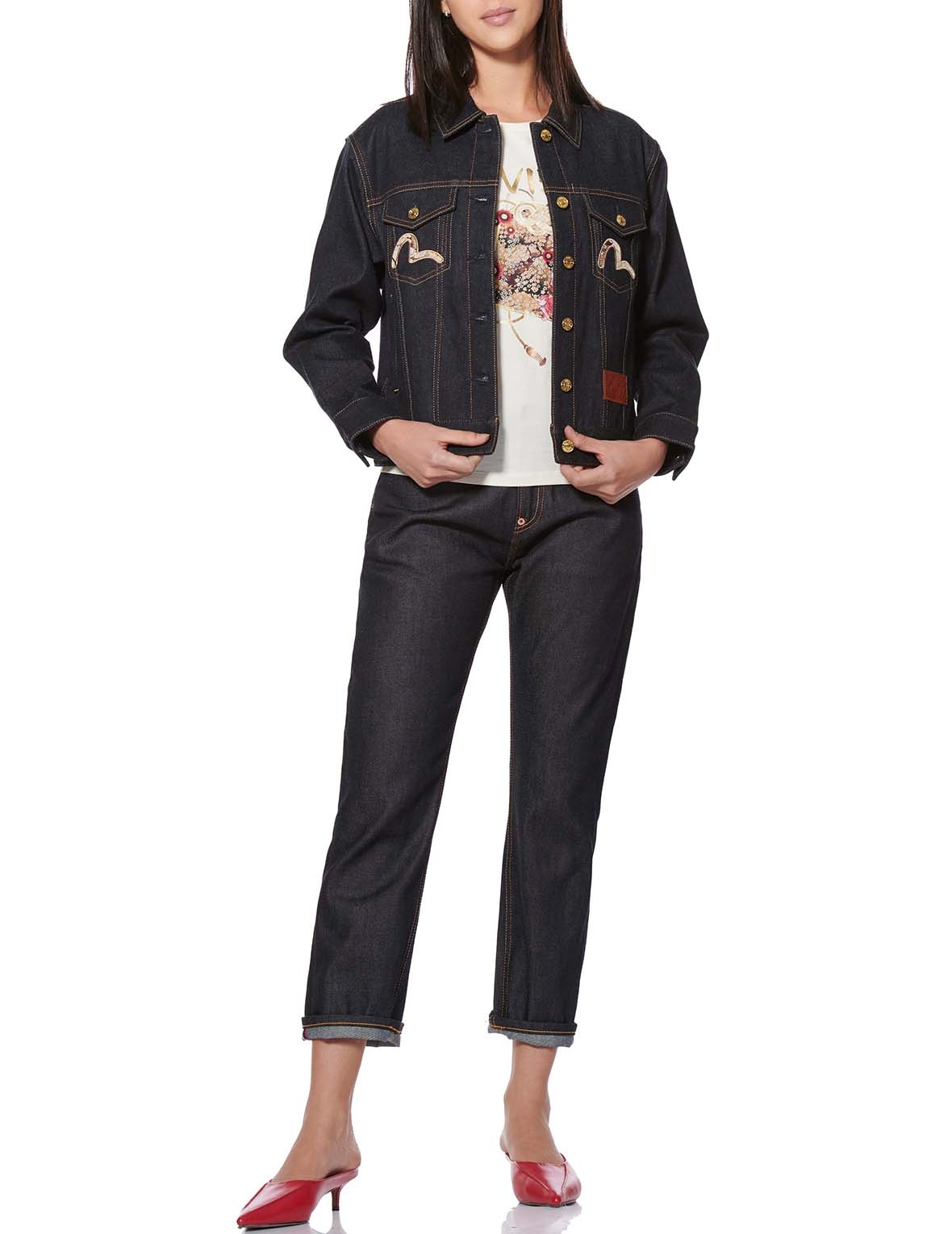 TAKA EMBROIDERED AND BROCADE APPLIQUÉ DENIM JACKET - 6