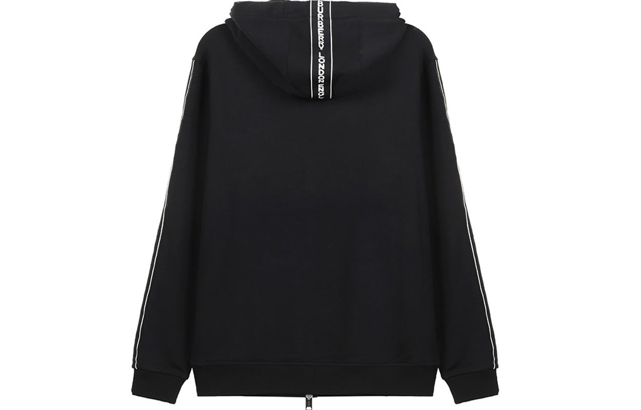 Burberry FW20 Logo Cotton hooded Zipper Sports Tops Black 80295271 - 2