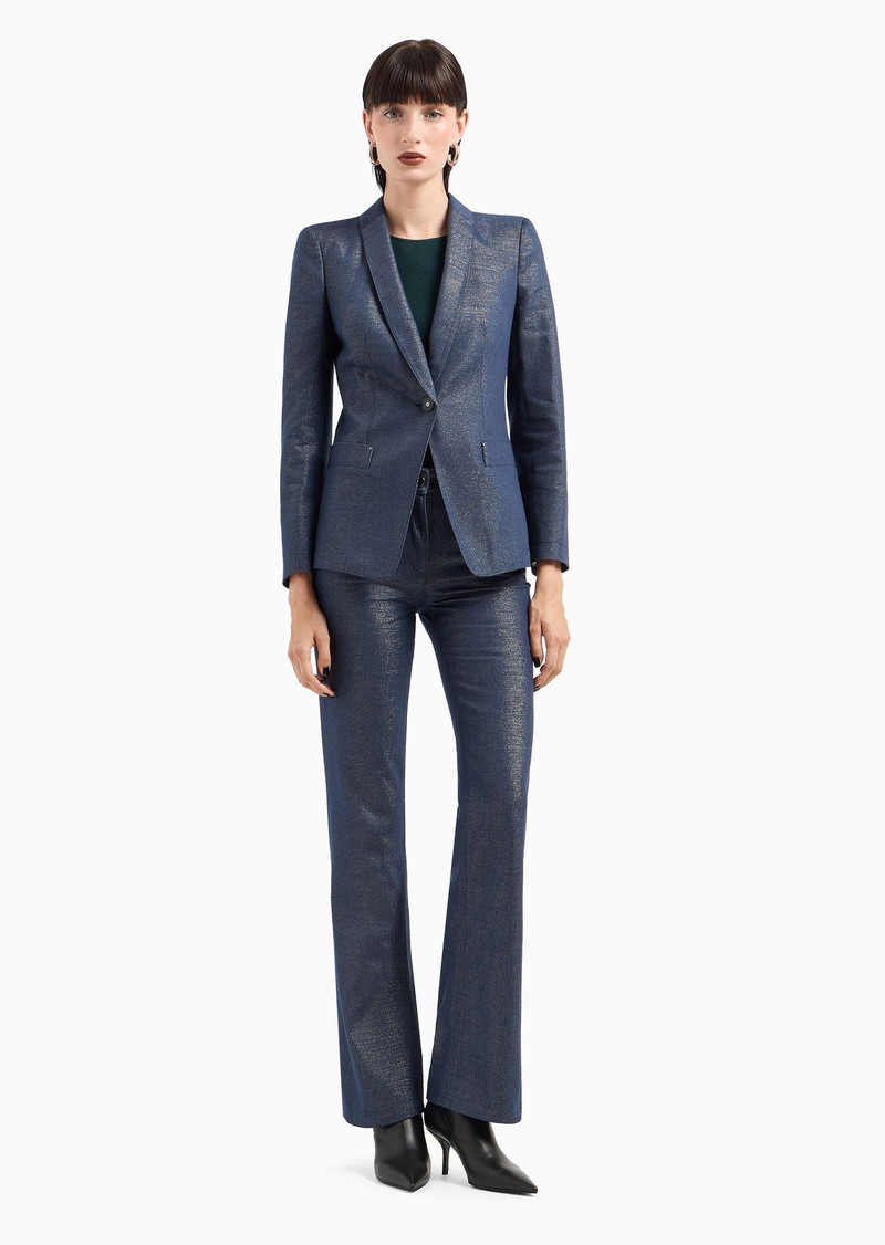 GIORGIO ARMANI Denim Collection five-pocket trousers in cotton, viscose and lurex denim outlook