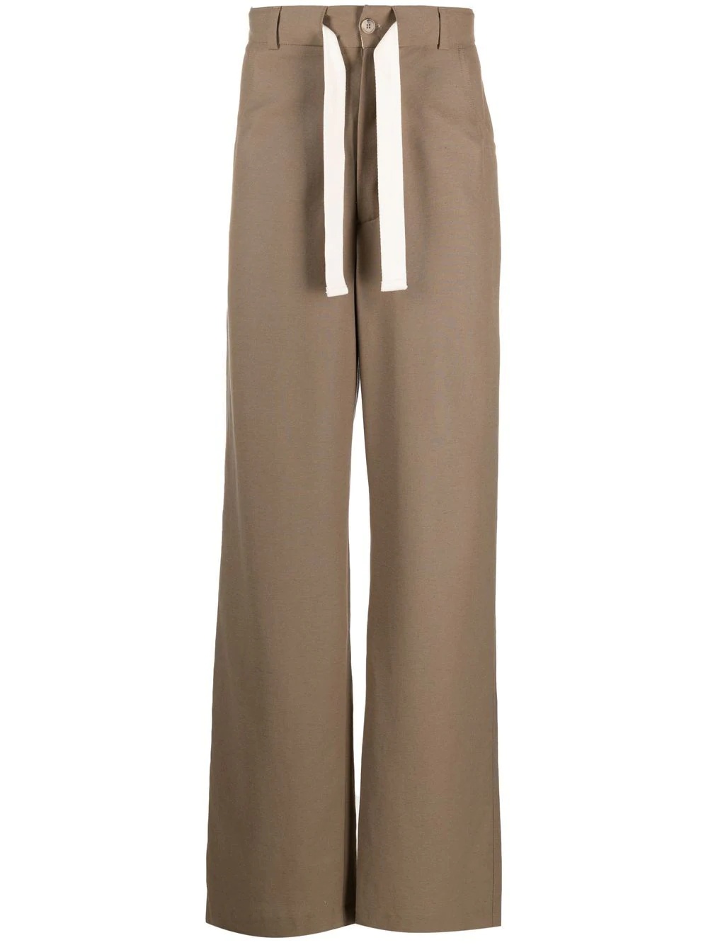 drawcord-waist wide-leg trousers - 1
