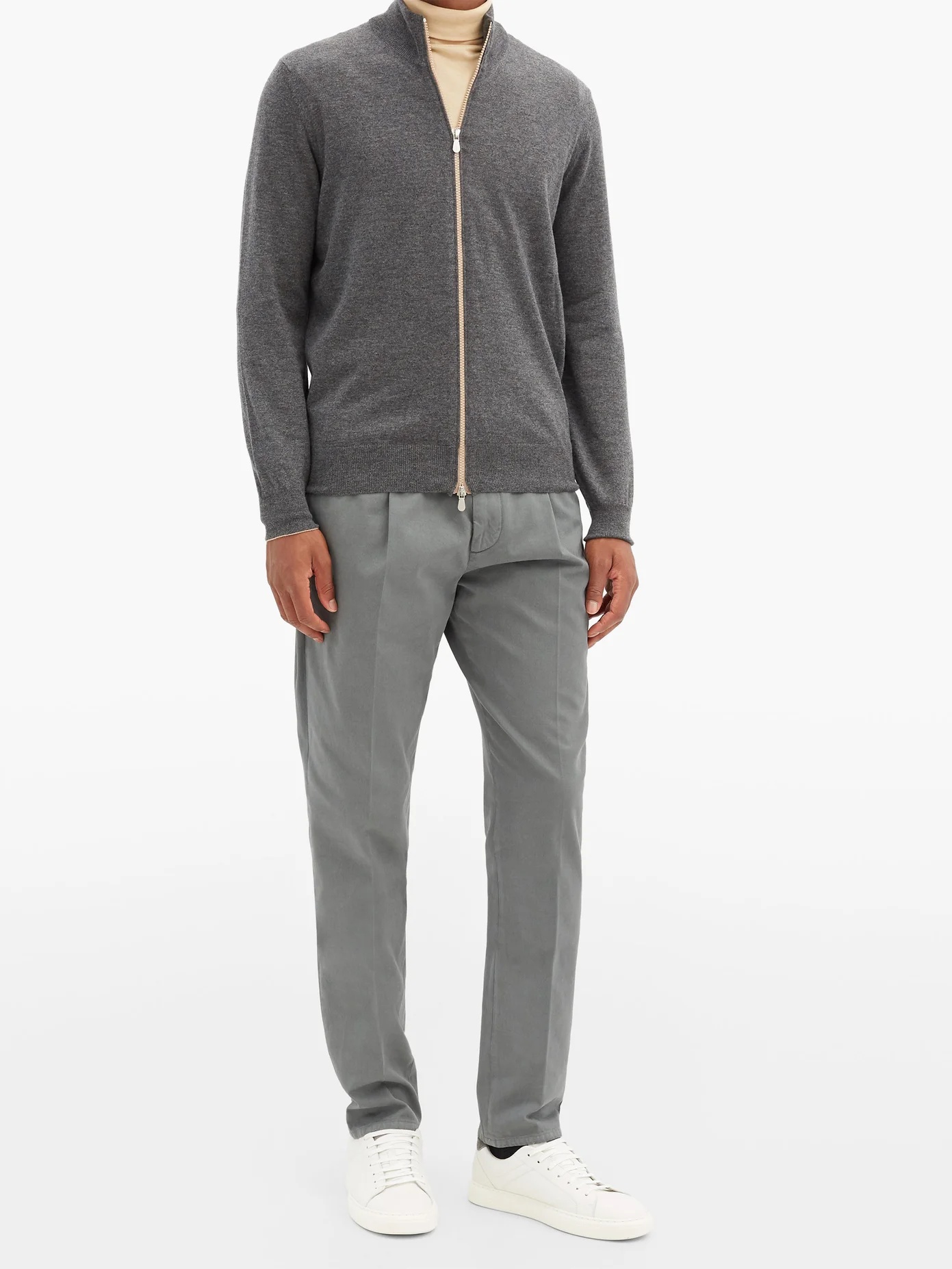 Zipped cashmere track jacket - 6