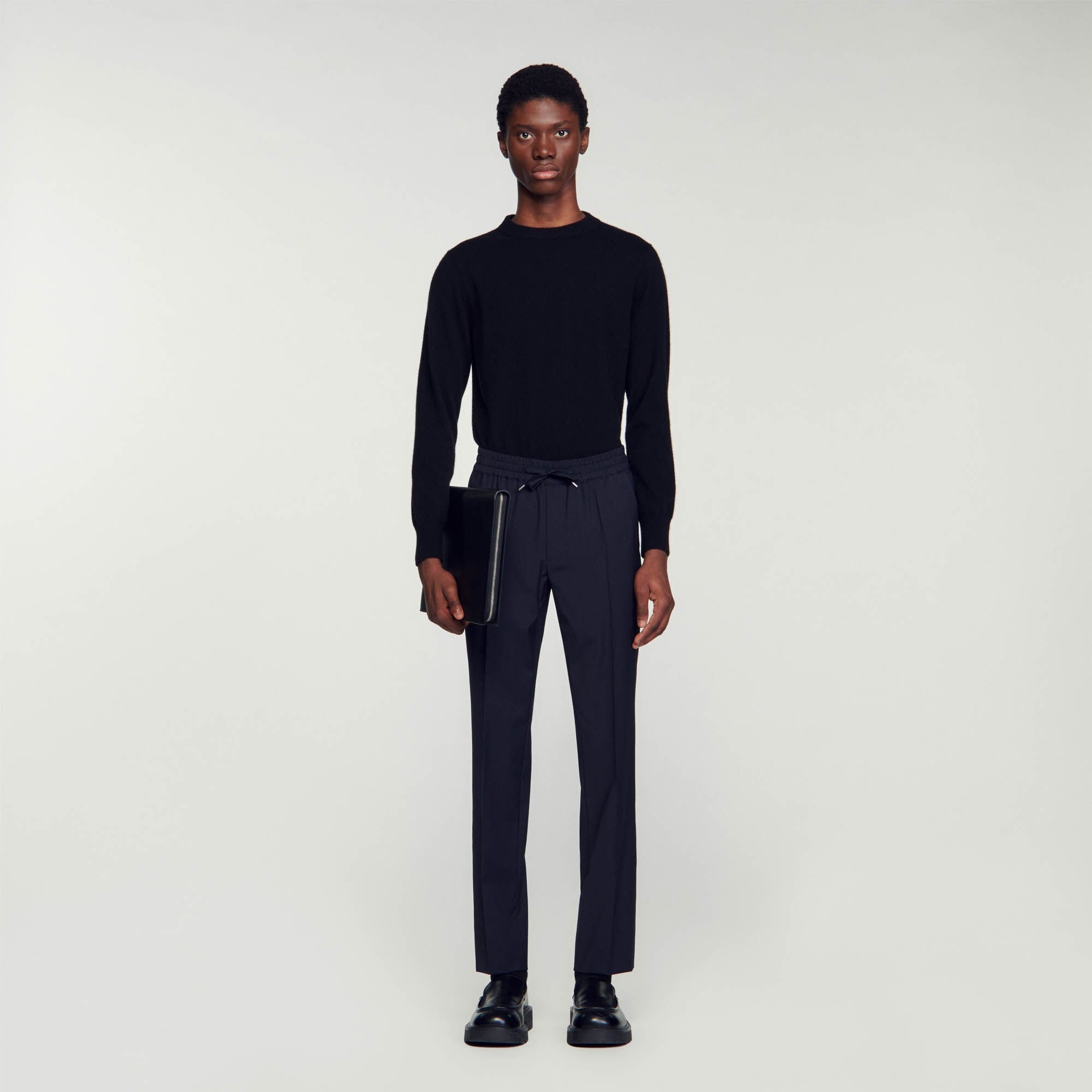 ELASTICATED STRAIGHT-LEG PANTS - 2