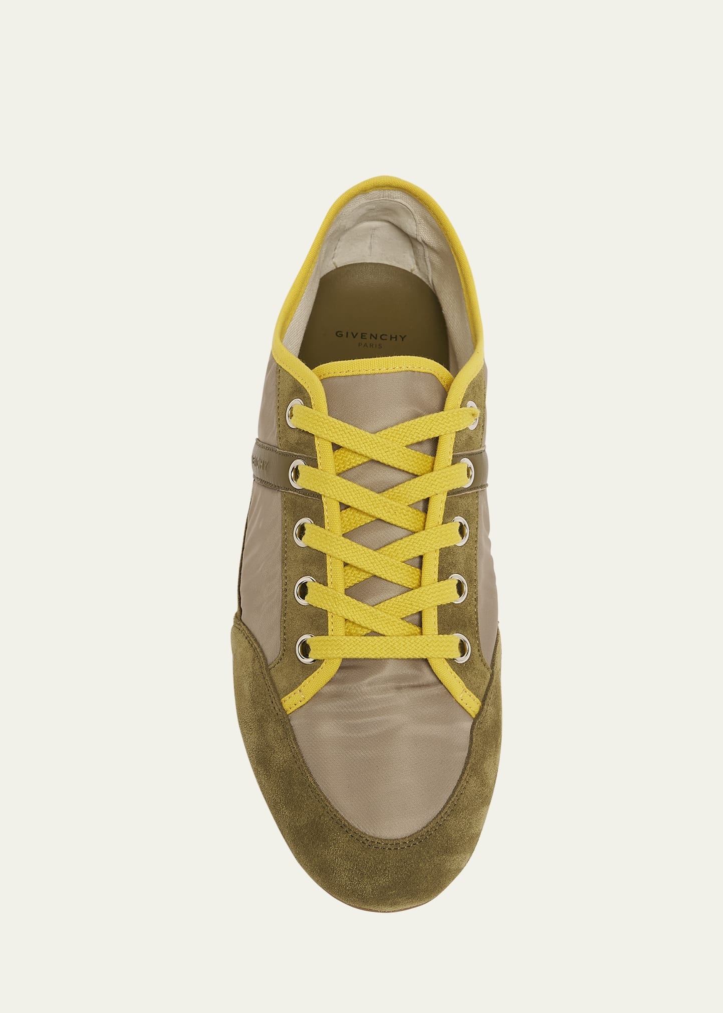 Men's Slim Nylon and Suede Low-Top Sneakers - 5