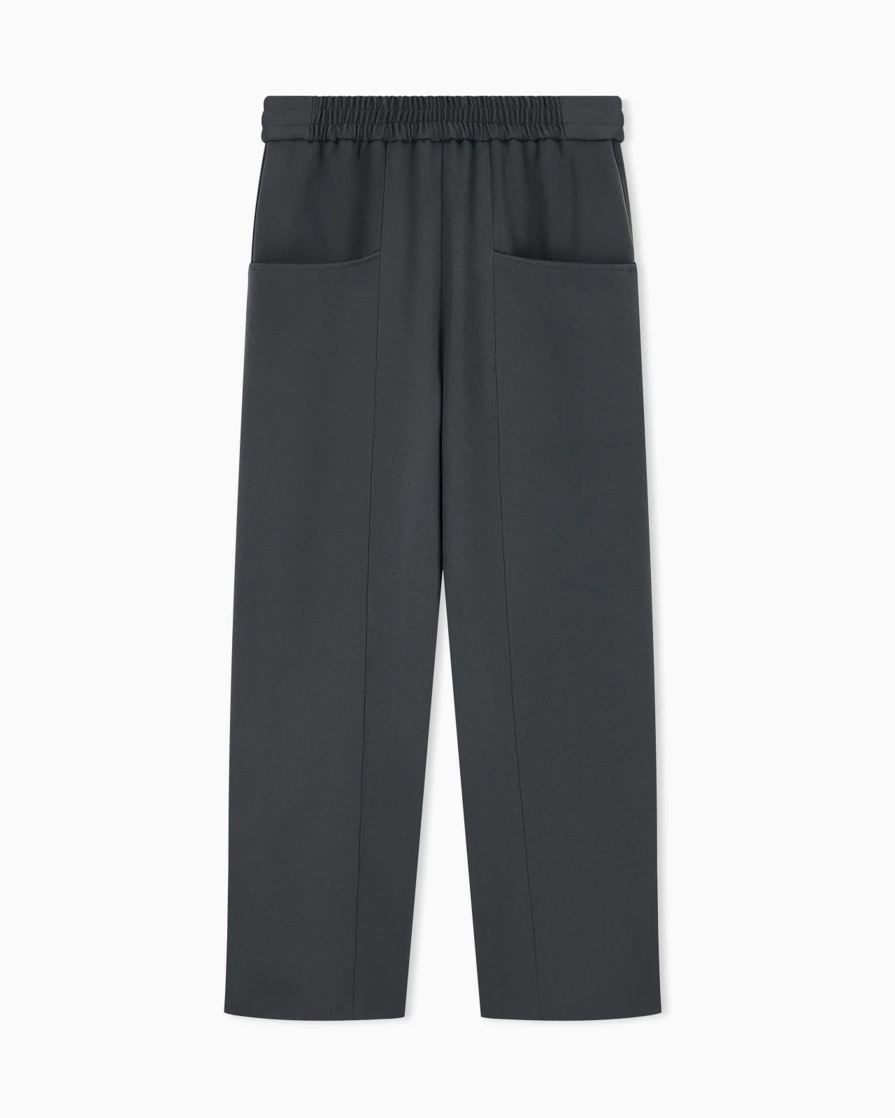 PULL-ON TROUSERS IN STRETCH WOOL WITH POCKETS - 1