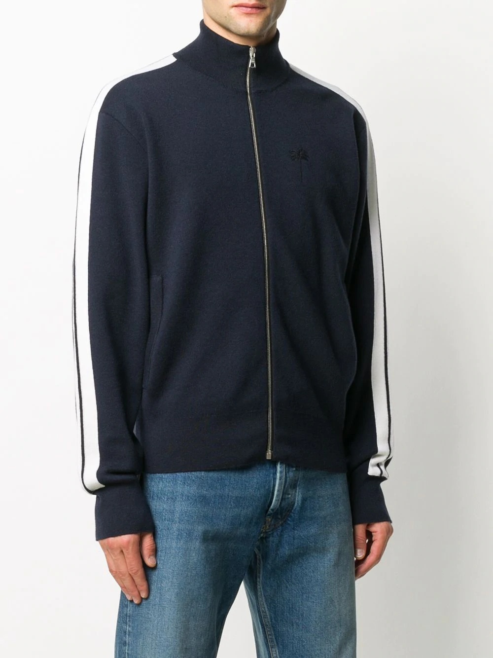 striped cashmere track jacket - 3