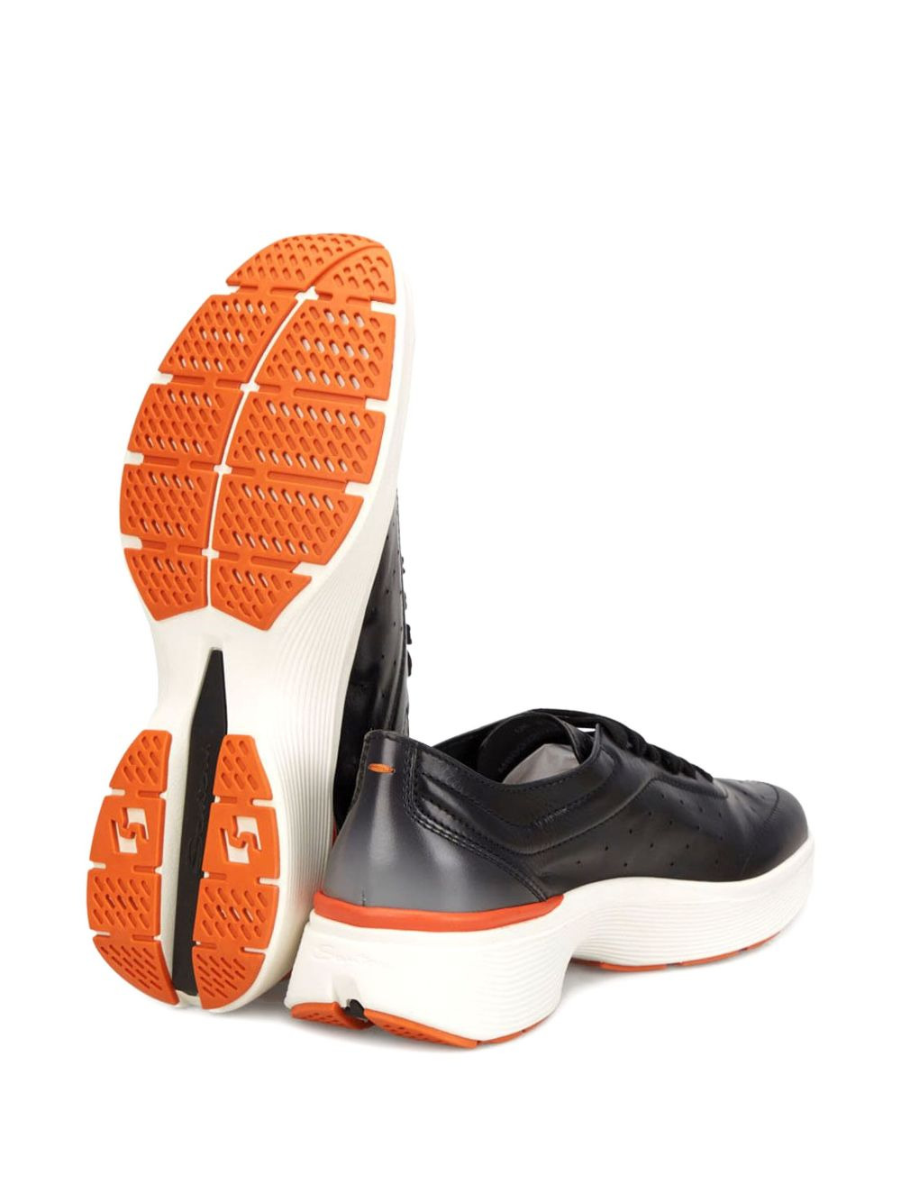 perforated leather low-top sneakers - 2