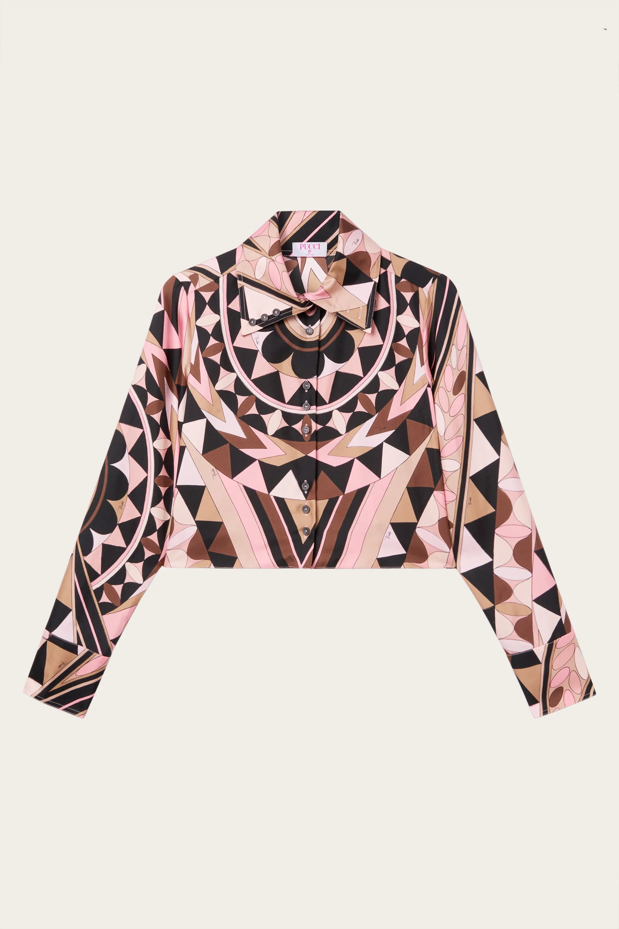 MANUBA PRINT SILK CROP SHIRT - 1