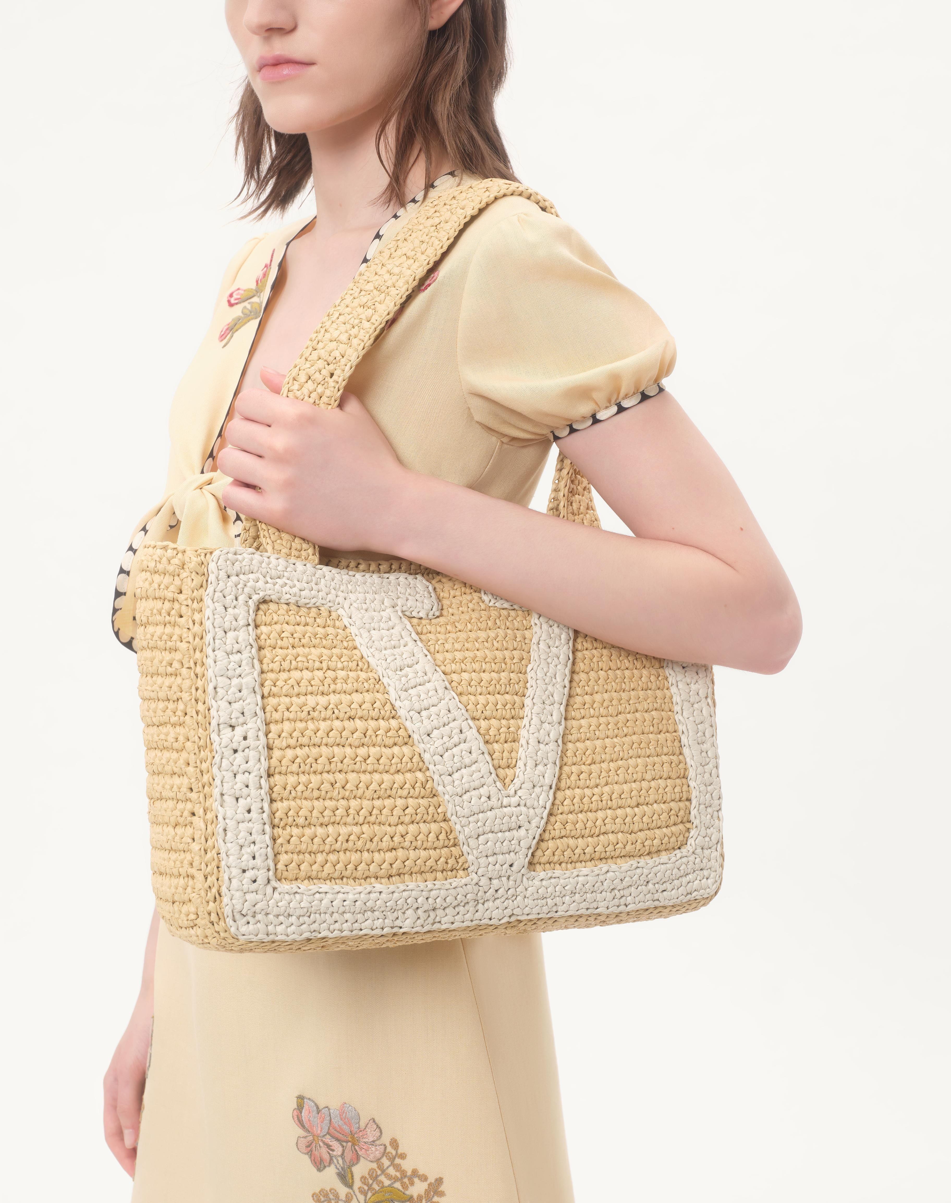 VALENTINO GARAVANI VIVA SUPERSTAR MEDIUM SHOPPING BAG IN RAFFIA - 7