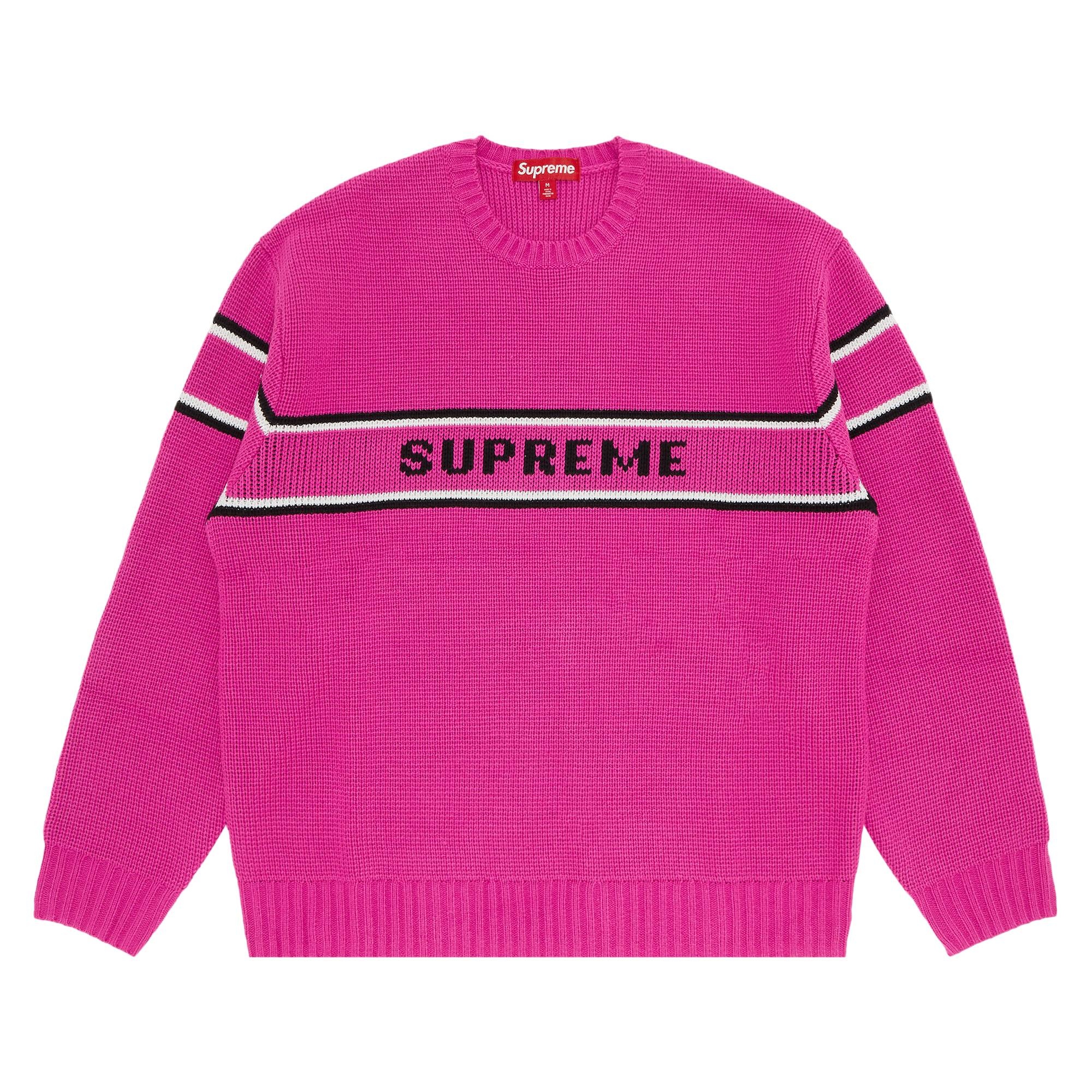 Supreme Supreme Chest Stripe Sweater 'Pink' | REVERSIBLE