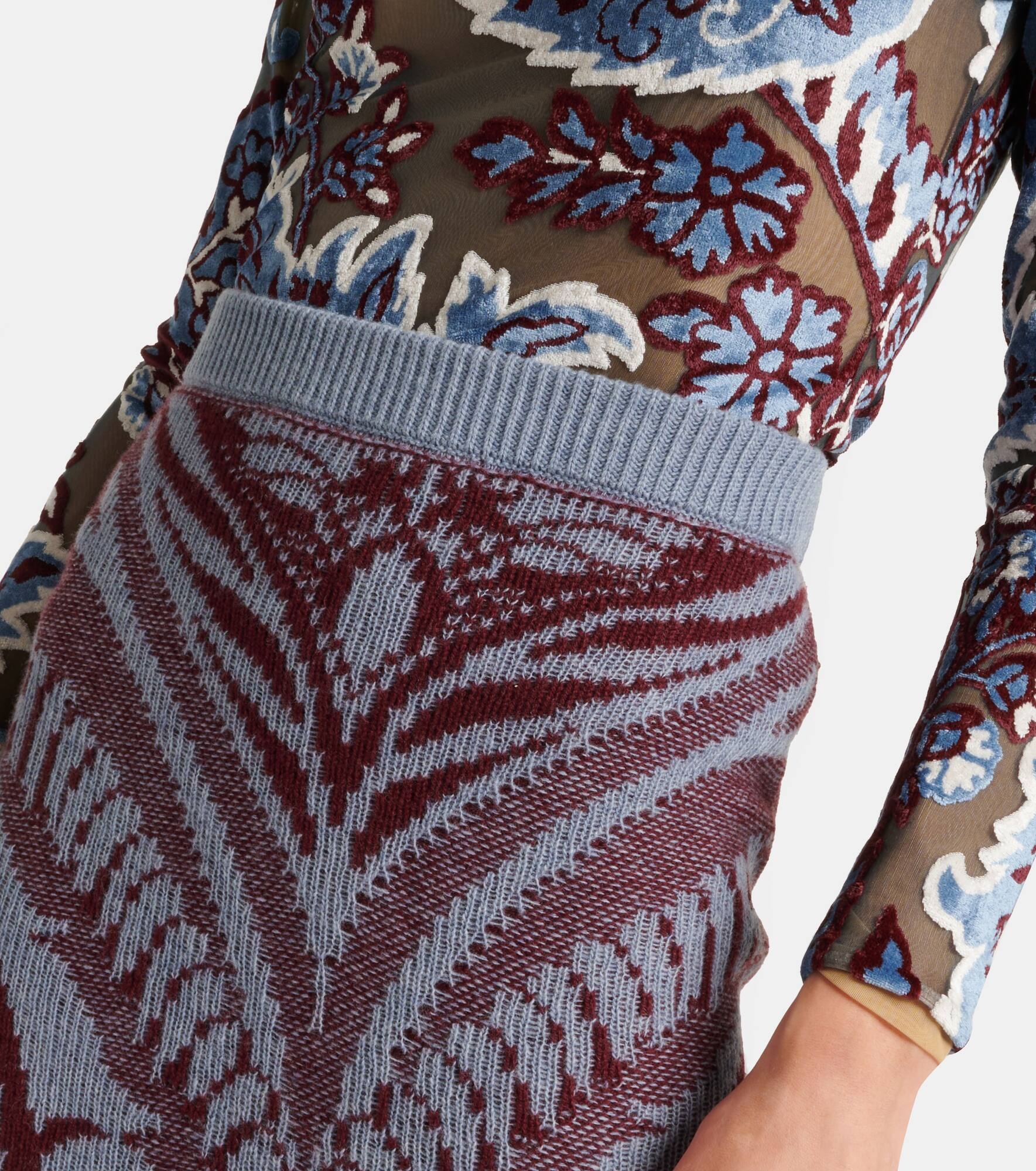 Wool jacquard midi skirt - 4