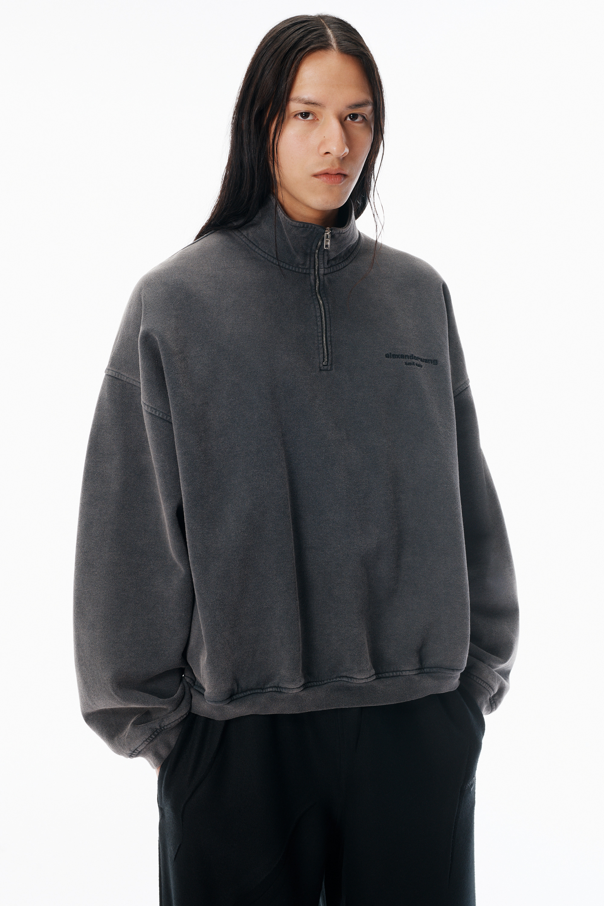 Grey Half-Zip Sweatshirt - 3