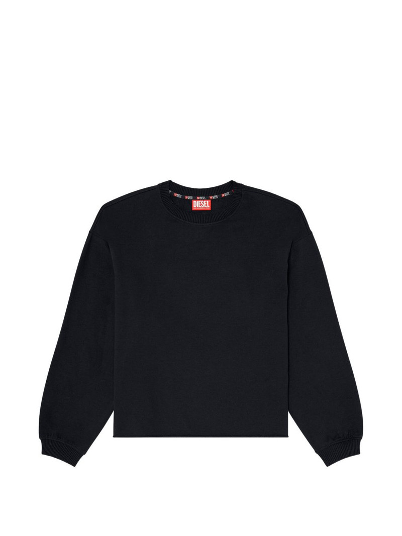 Peached raw-hem cotton sweatshirt 1