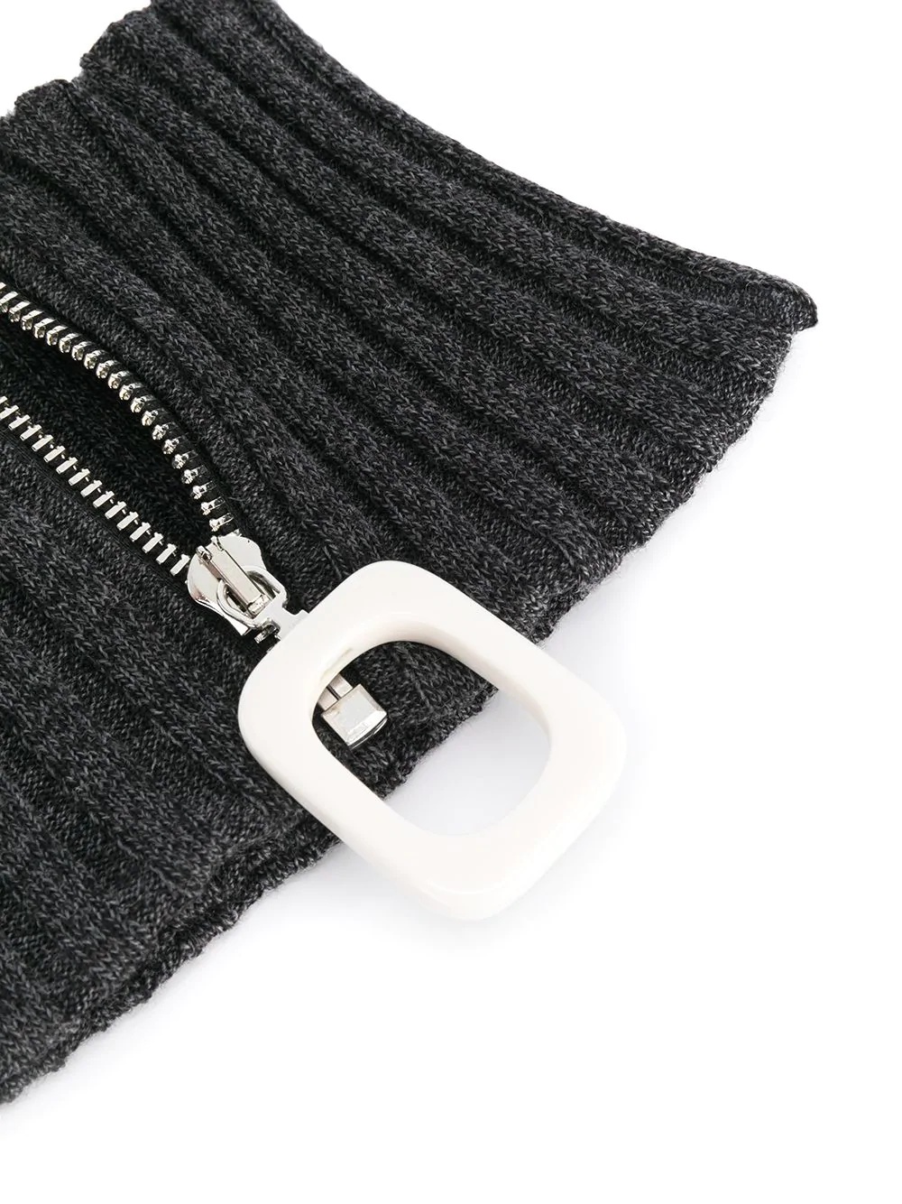 zip-detail ribbed snood - 3