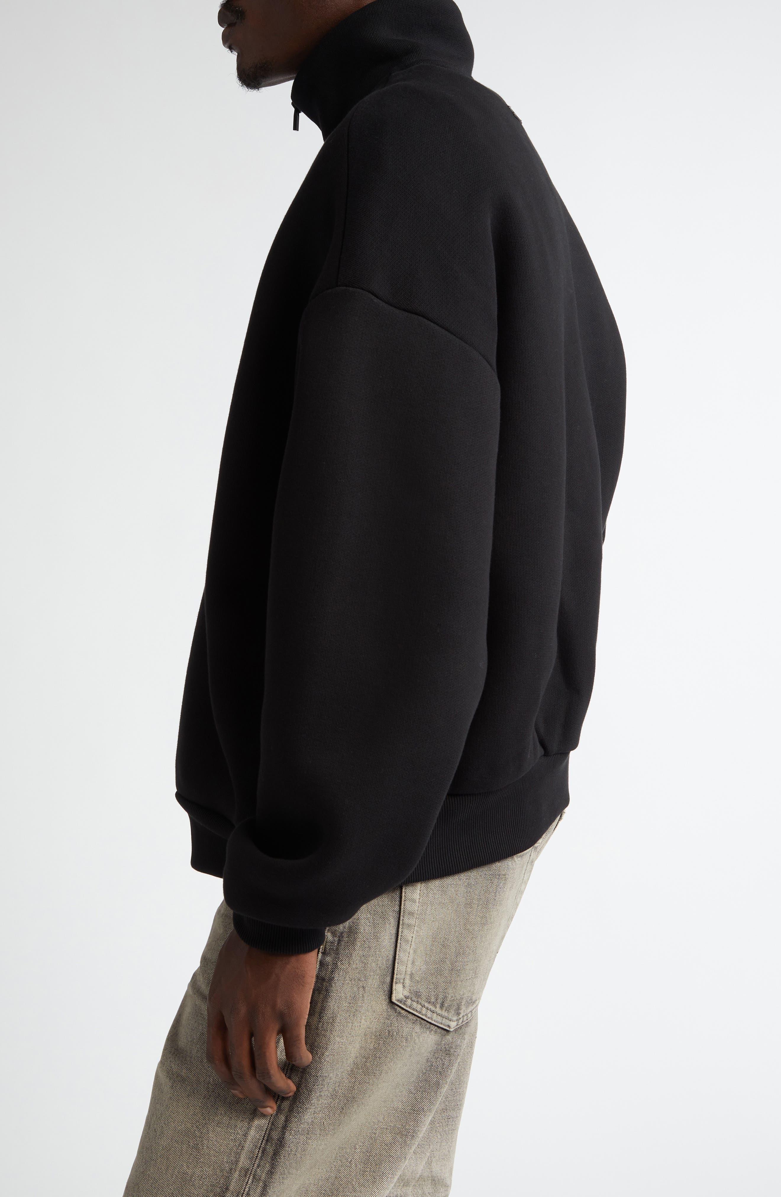 Fear of God Fleece Half Zip Pullover in Black at Nordstrom - 3