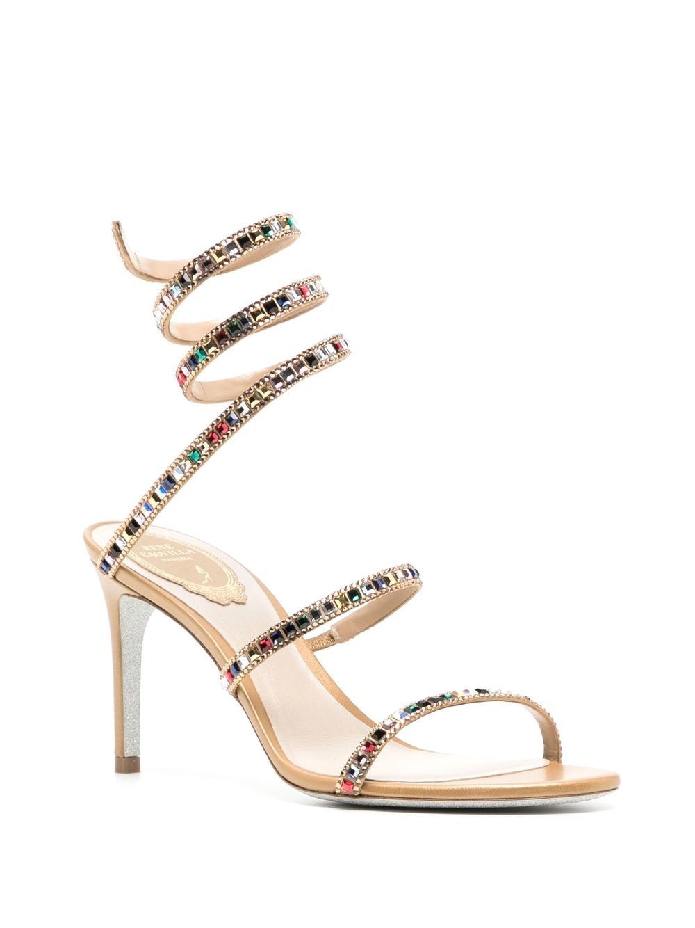 multicoloured crystal strappy sandals - 2