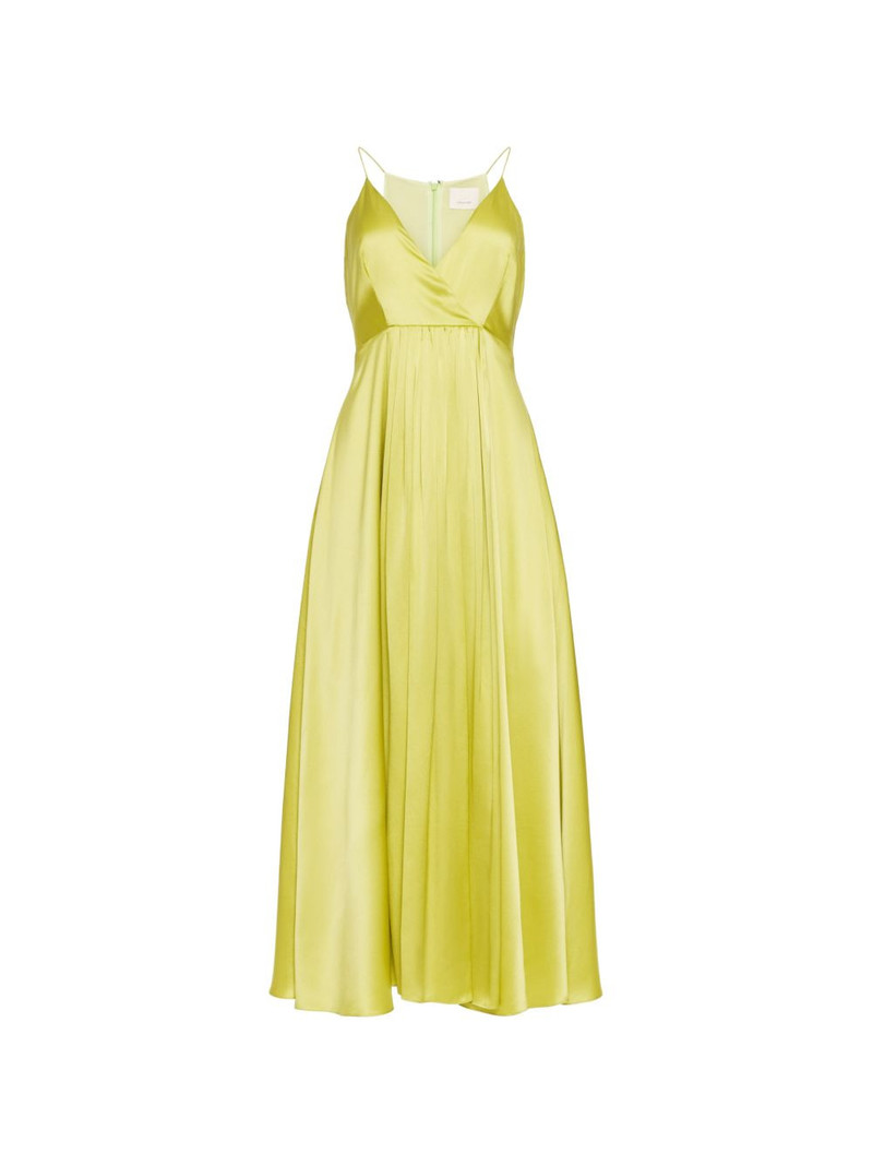 V-neck pleated dress 1