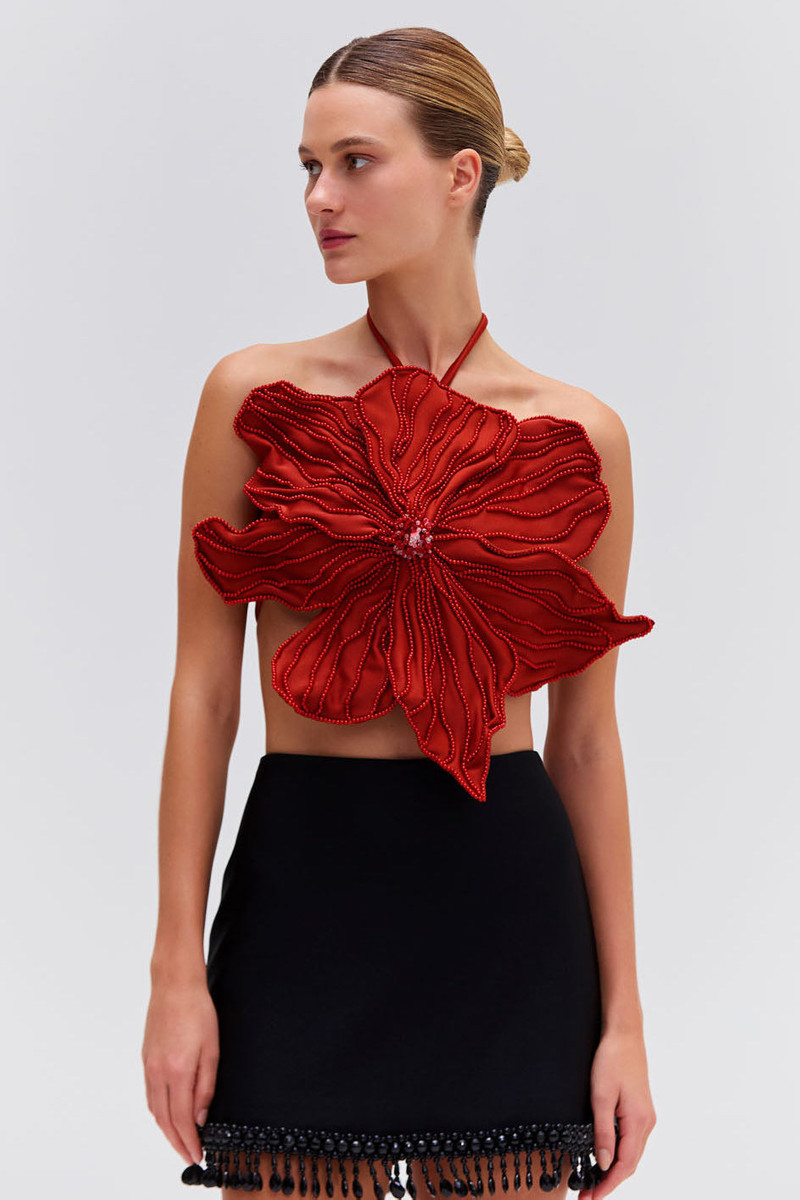 PatBO HAND-BEADED FLOWER TOP outlook