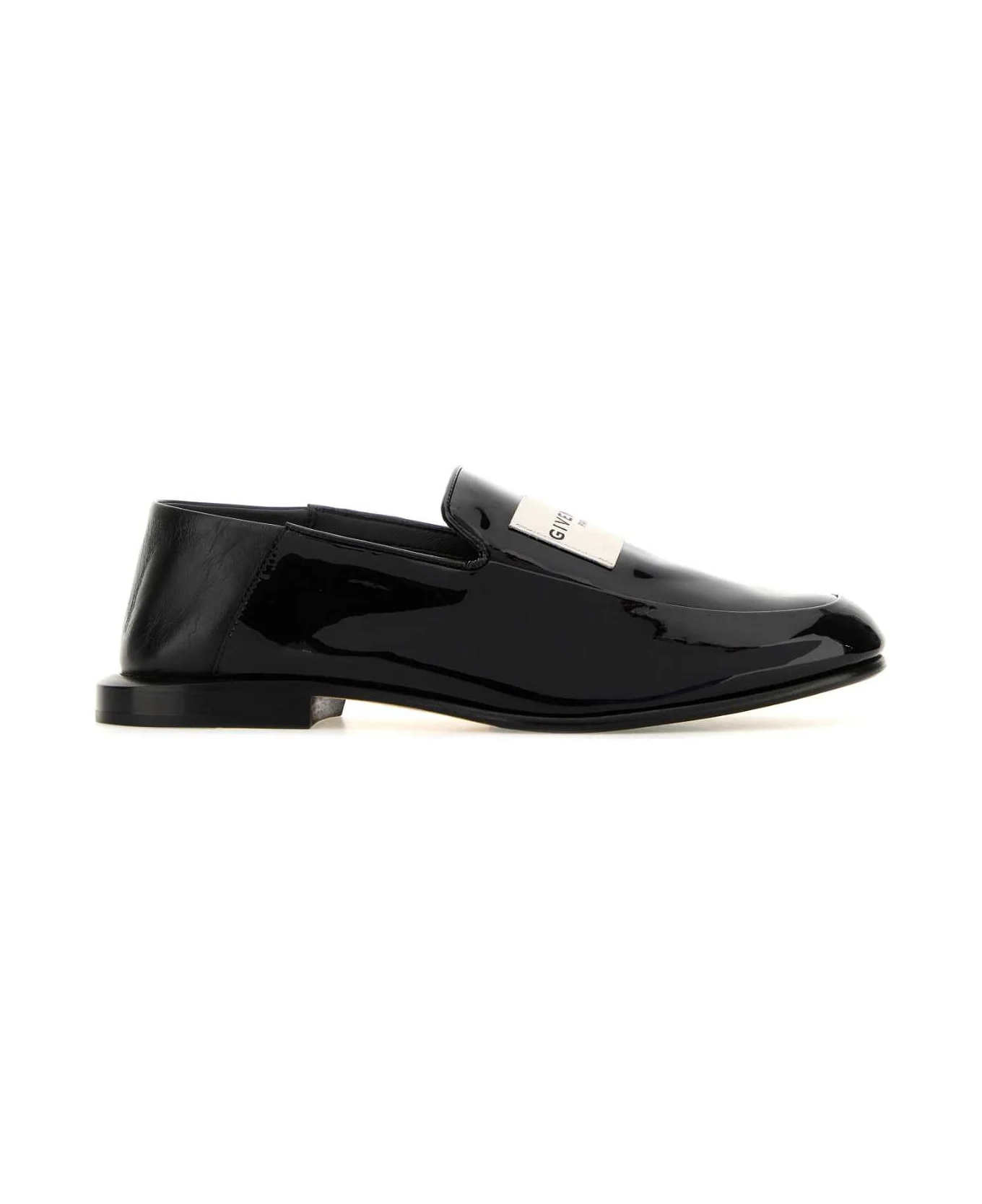Black Leather Label Loafers - 1