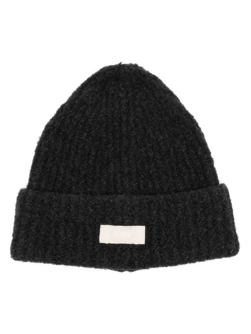 logo-patch beanie hat 1