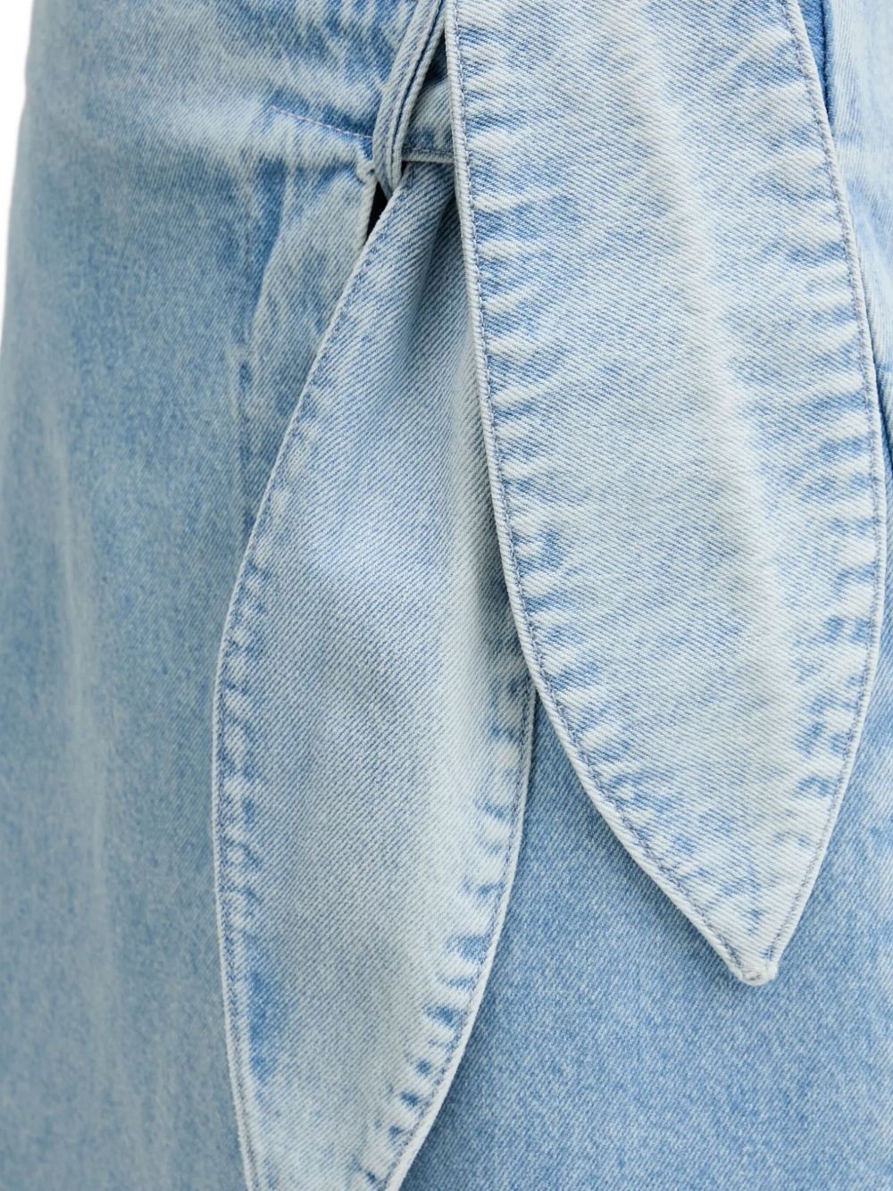 tie-front denim midi skirt - 4