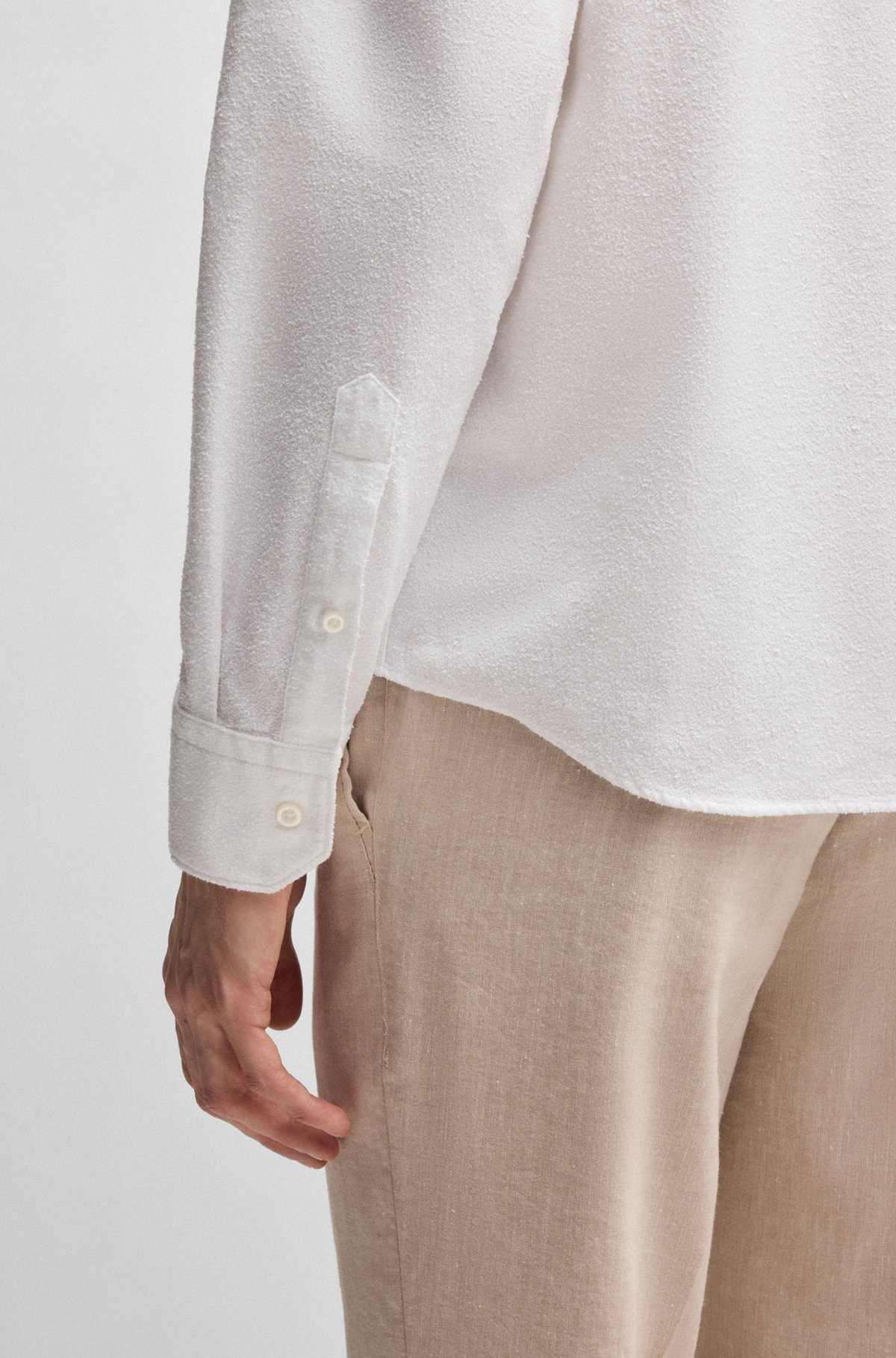 REGULAR-FIT SHIRT IN ITALIAN-MADE BOUCLÉ - 6