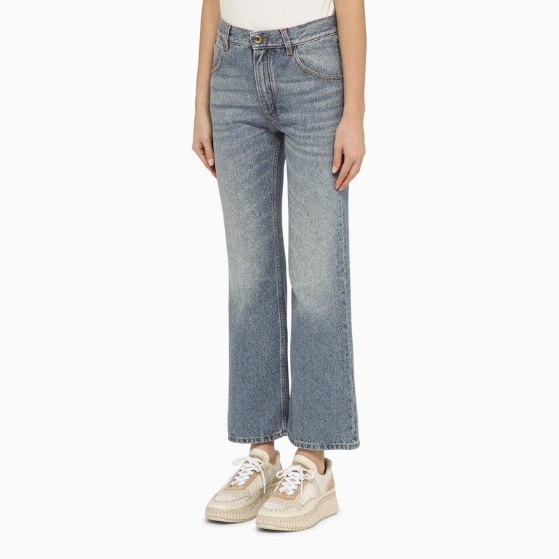 Chloé Washed-effect cropped denim jeans - 4