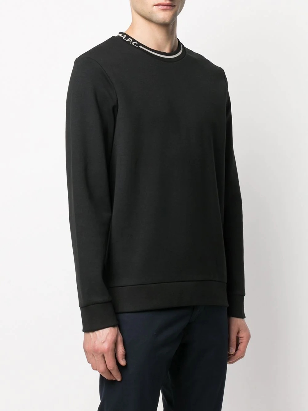 contrast trim long-sleeved jumper - 3