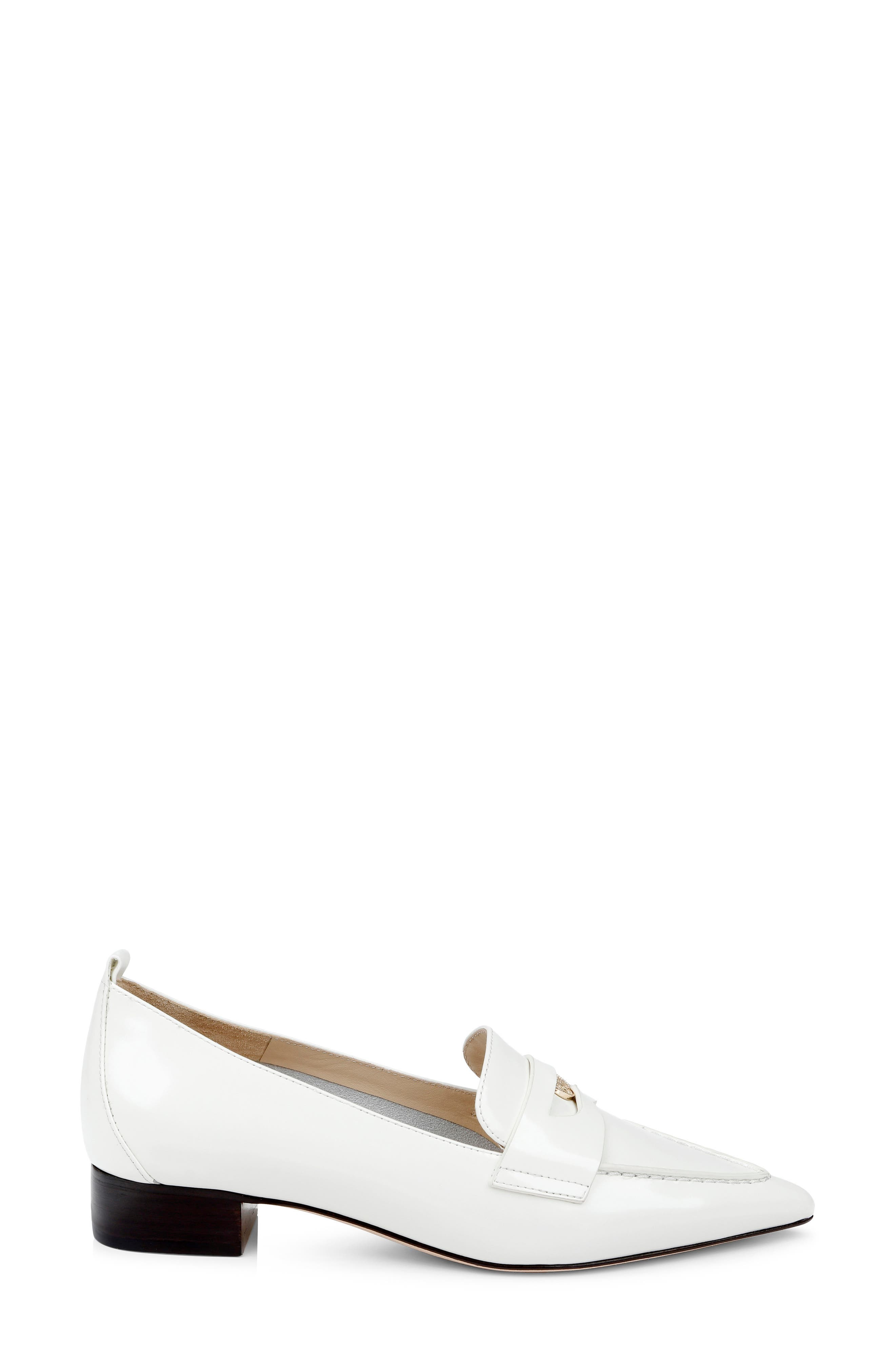 L'AGENCE Maelys Pointed Toe Penny Loafer in Pearl Leather at Nordstrom - 3