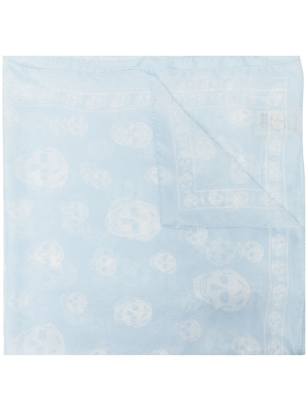 Skull-print silk scarf - 1