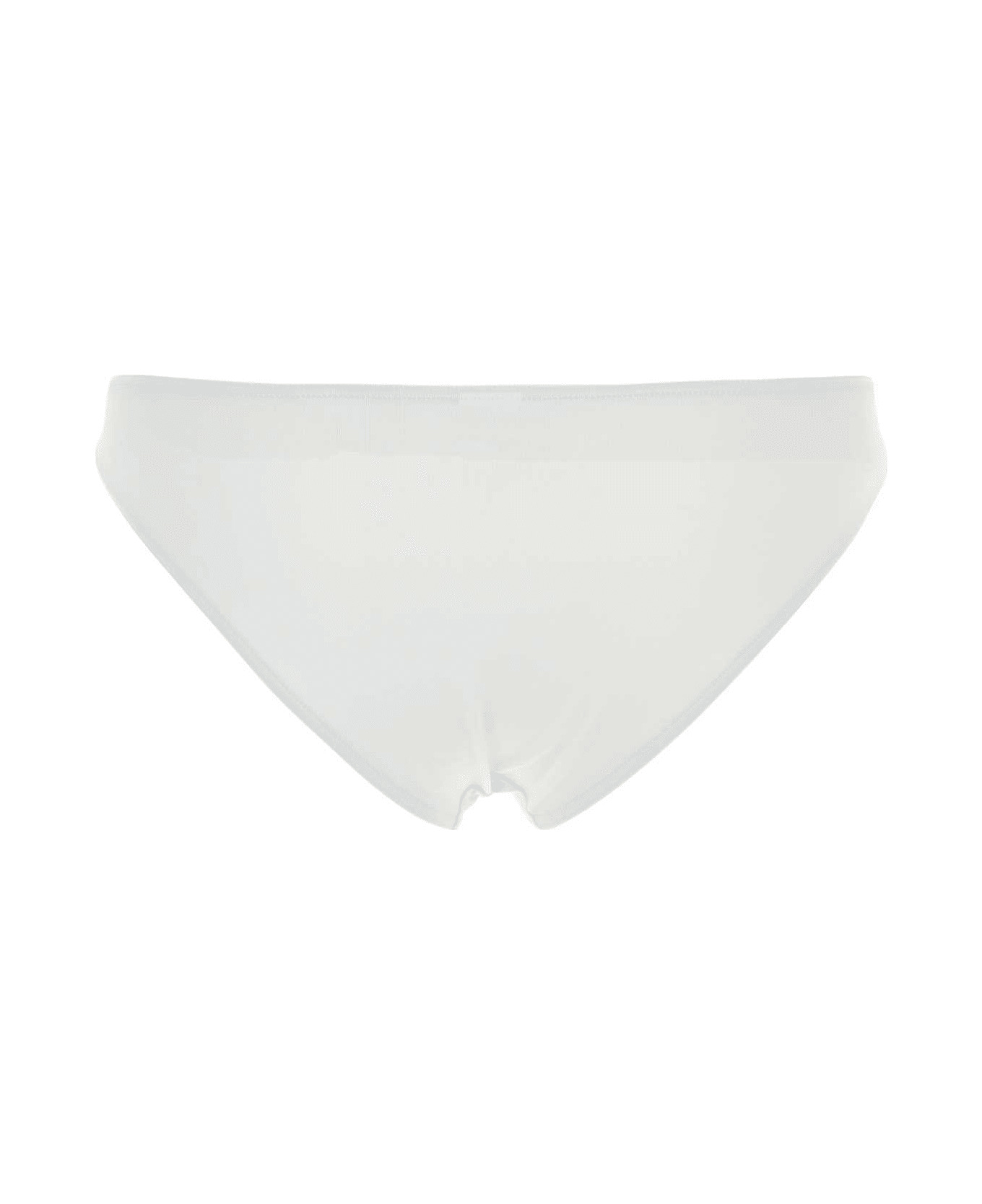 White Stretch Nylon Bikini Bottom - 2