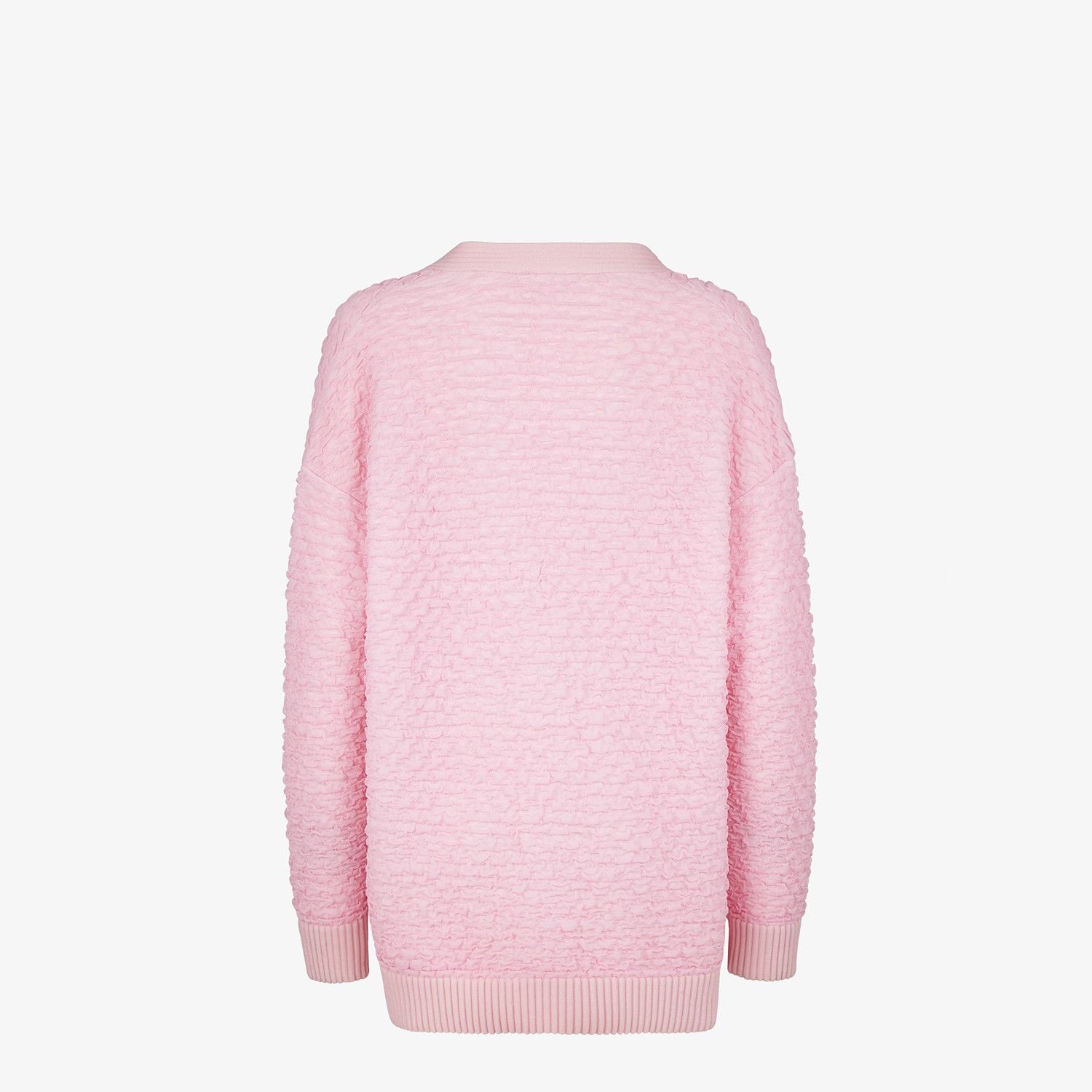 Pink embossed viscose cardigan - 2