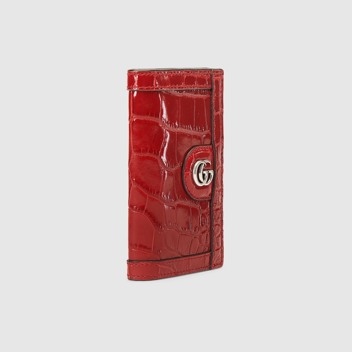 Crocodile card case with Double G - 3