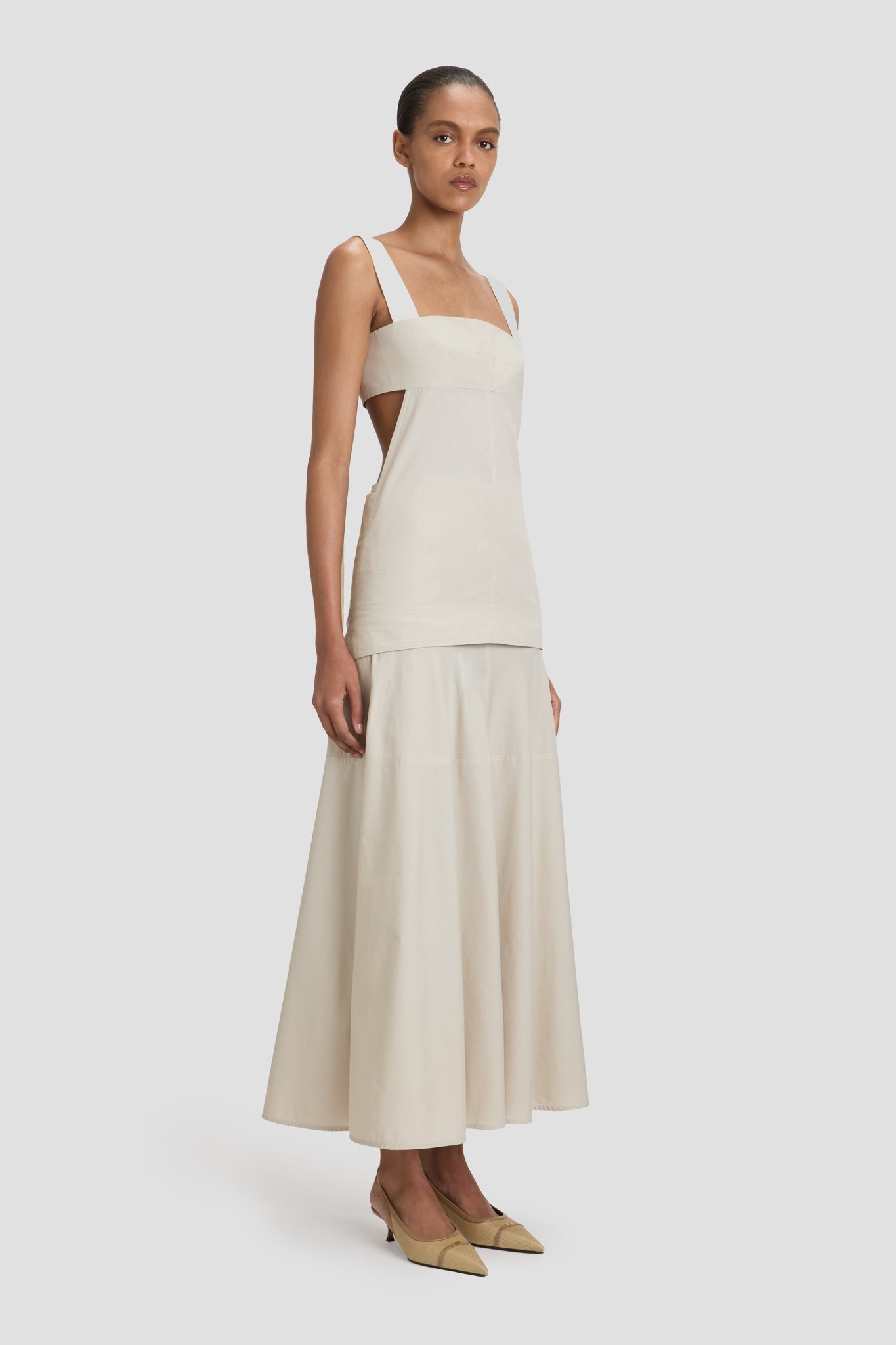 Panelled Maxi Skirt In Pumice - 3