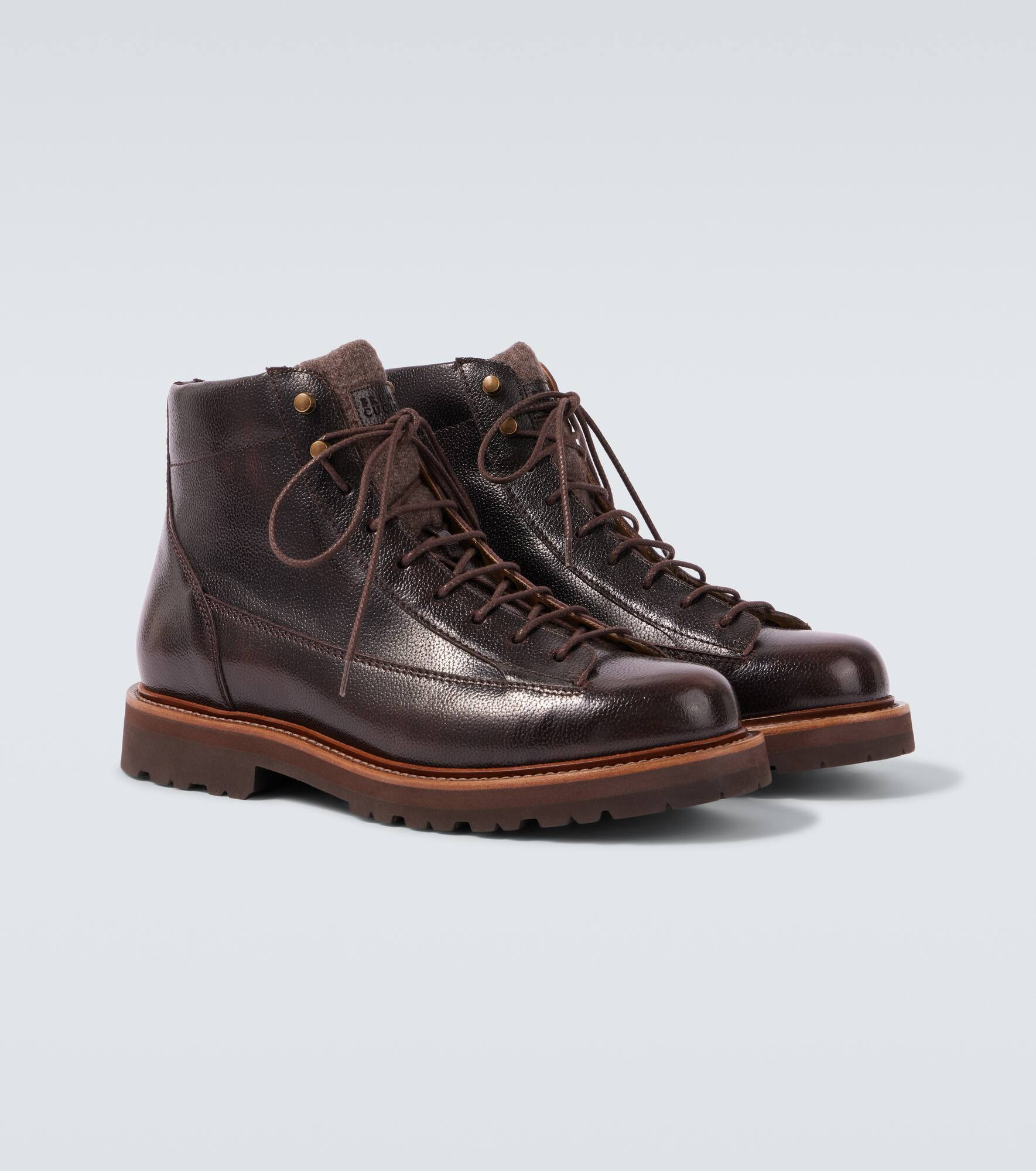 Leather lace-up boots - 5