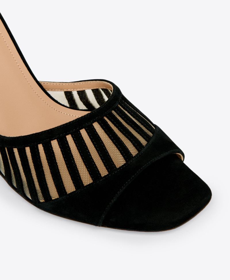 Bellatrix 70 Black Suede Heeled Sandals 4