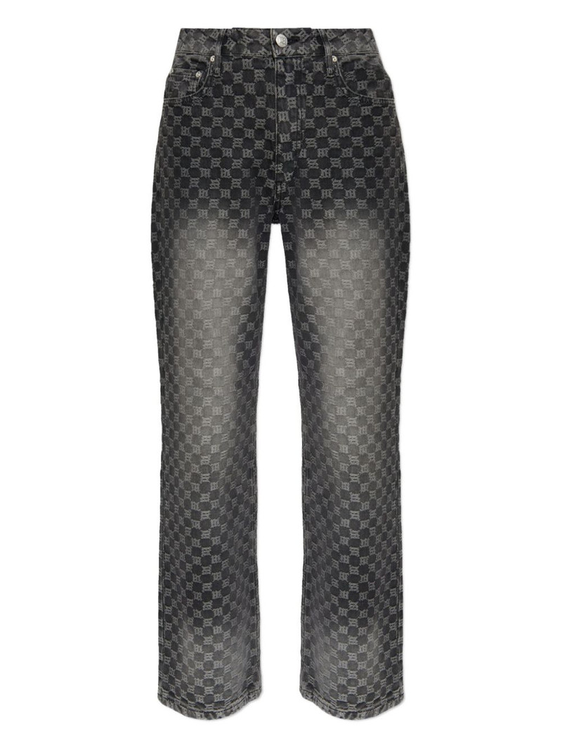 monogram-check jeans 1