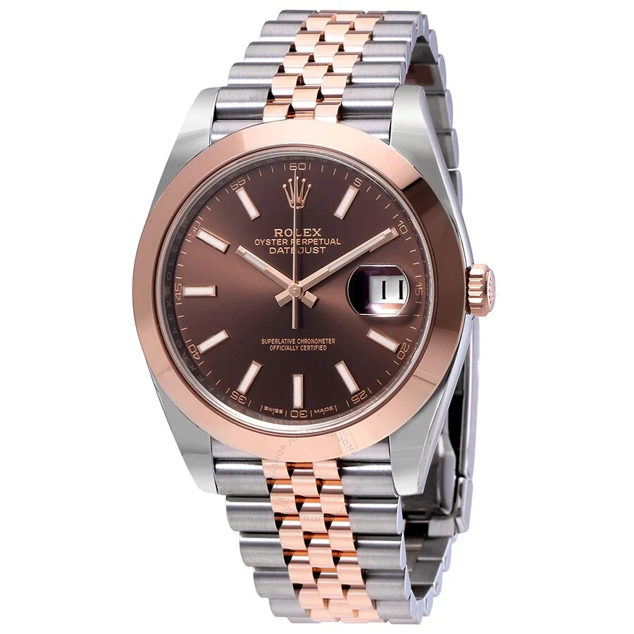 Rolex Datejust 41 Chocolate Brown Dial Steel and 18K Rose Gold Men's Watch 126301CHSJ - 1