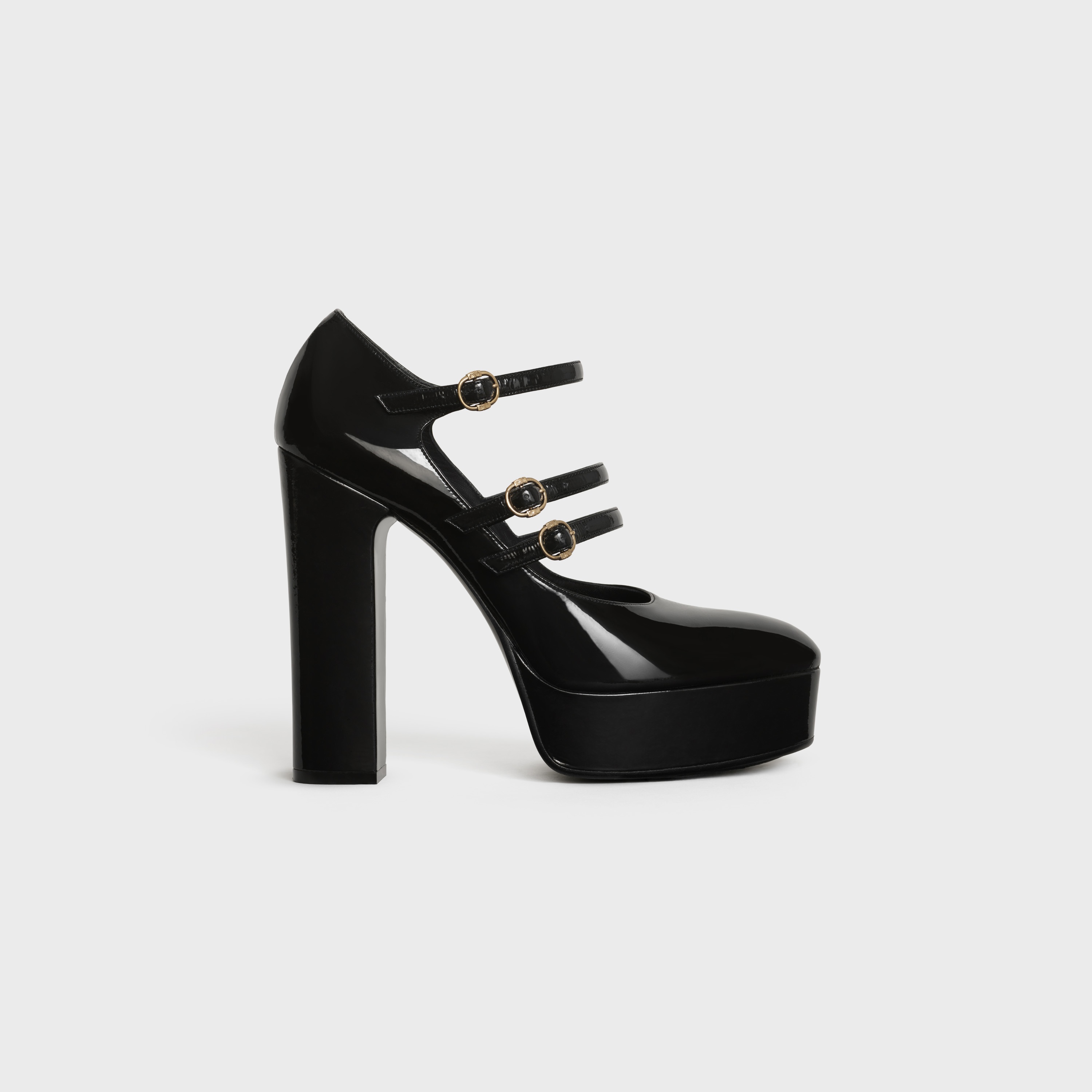 CELINE MELODY TRI-BUCKLE MARY JANE PUMP  IN  PATENT LAMBSKIN - 1