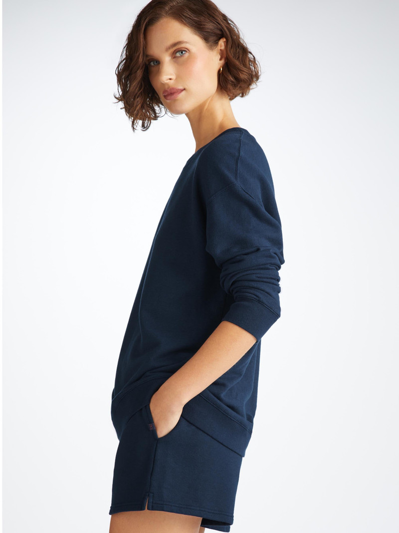 Derek Rose Women's Sweat Shorts Quinn Cotton Modal Navy outlook