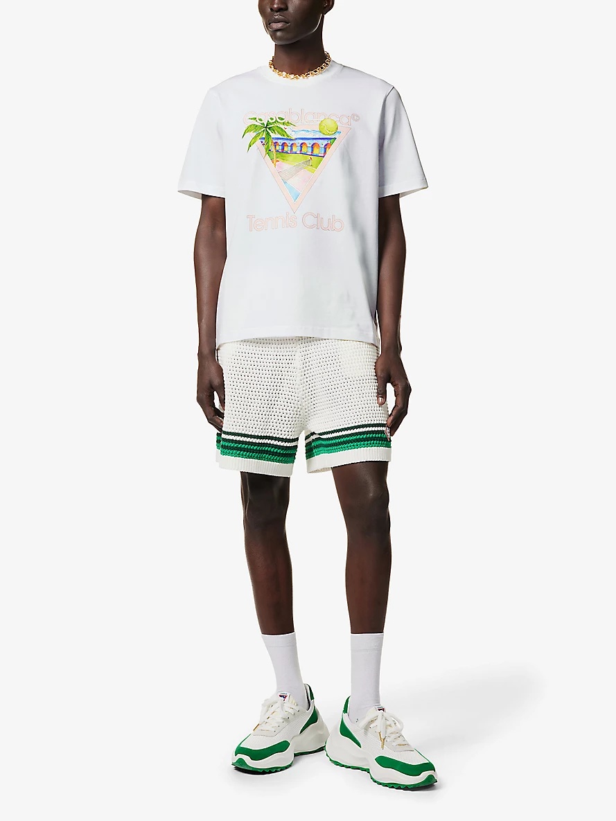 Tennis Club graphic-print cotton-jersey T-shirt - 2