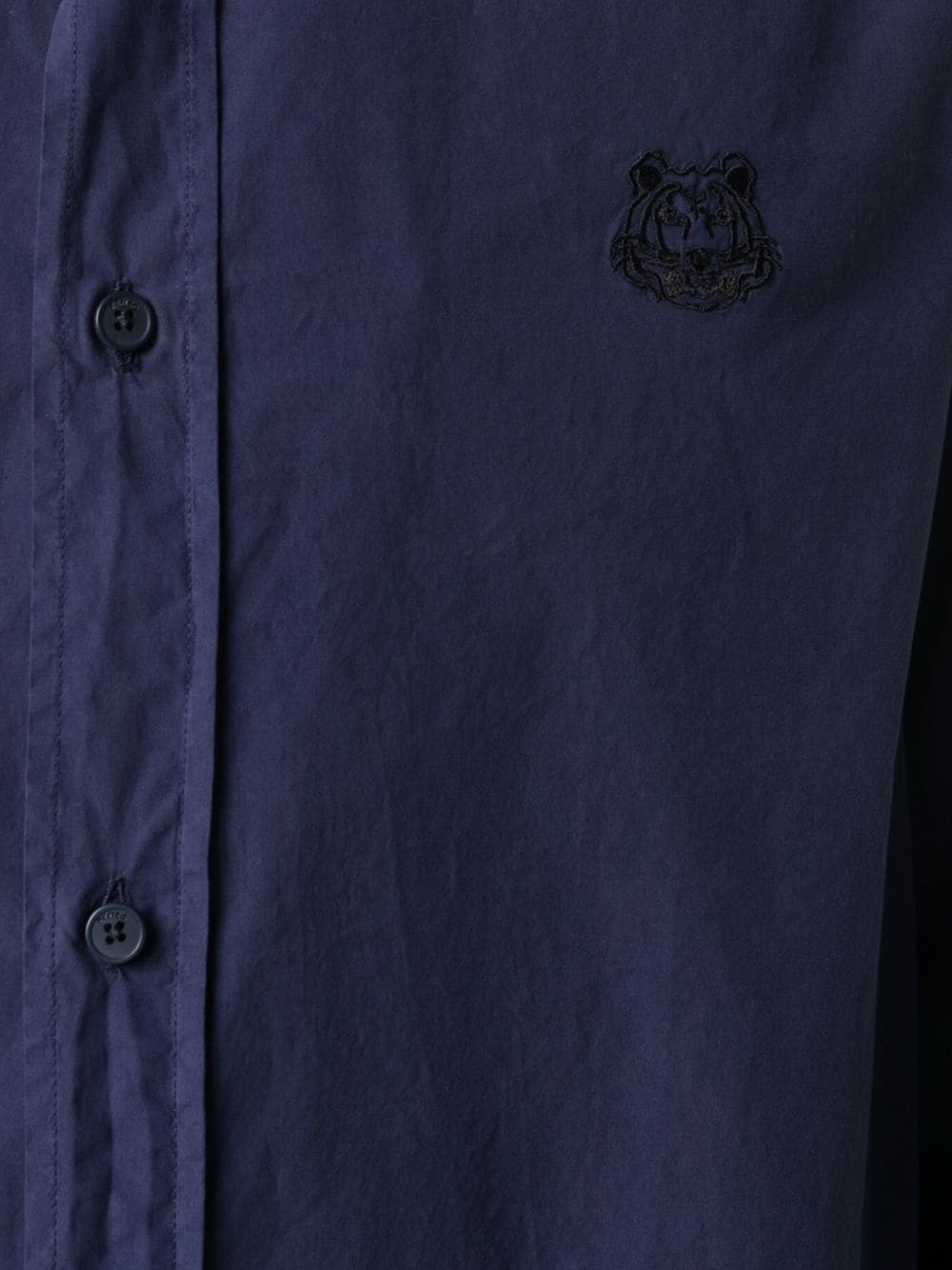 tiger-embroidered cotton shirt - 5