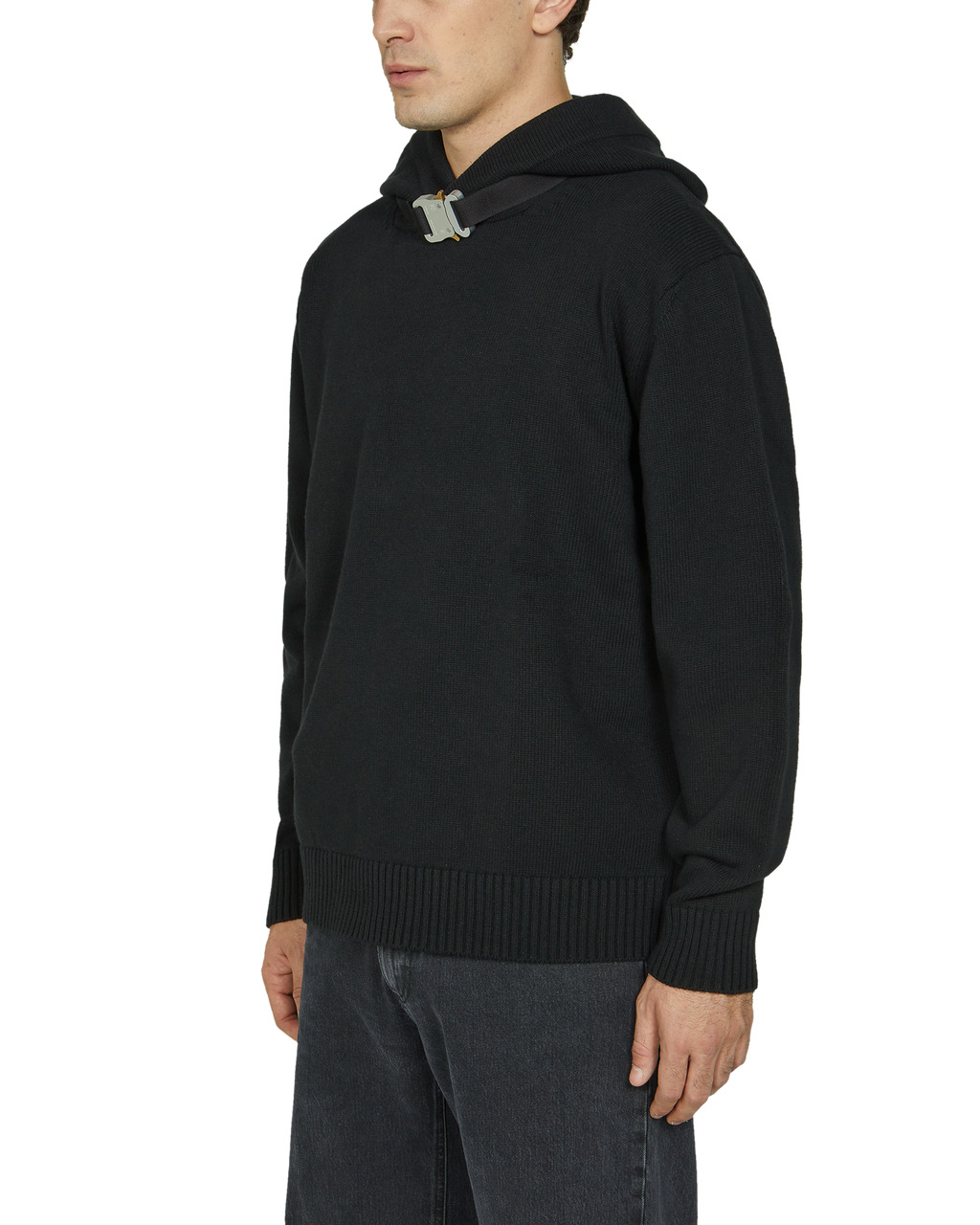 【1017 ALYX 9SM】BUCKLE COLLAR KNITTED HOODIE 1017 ALYX 9SM BUCKLE COLLAR KNITTED HOODIE | REVERSIBLE