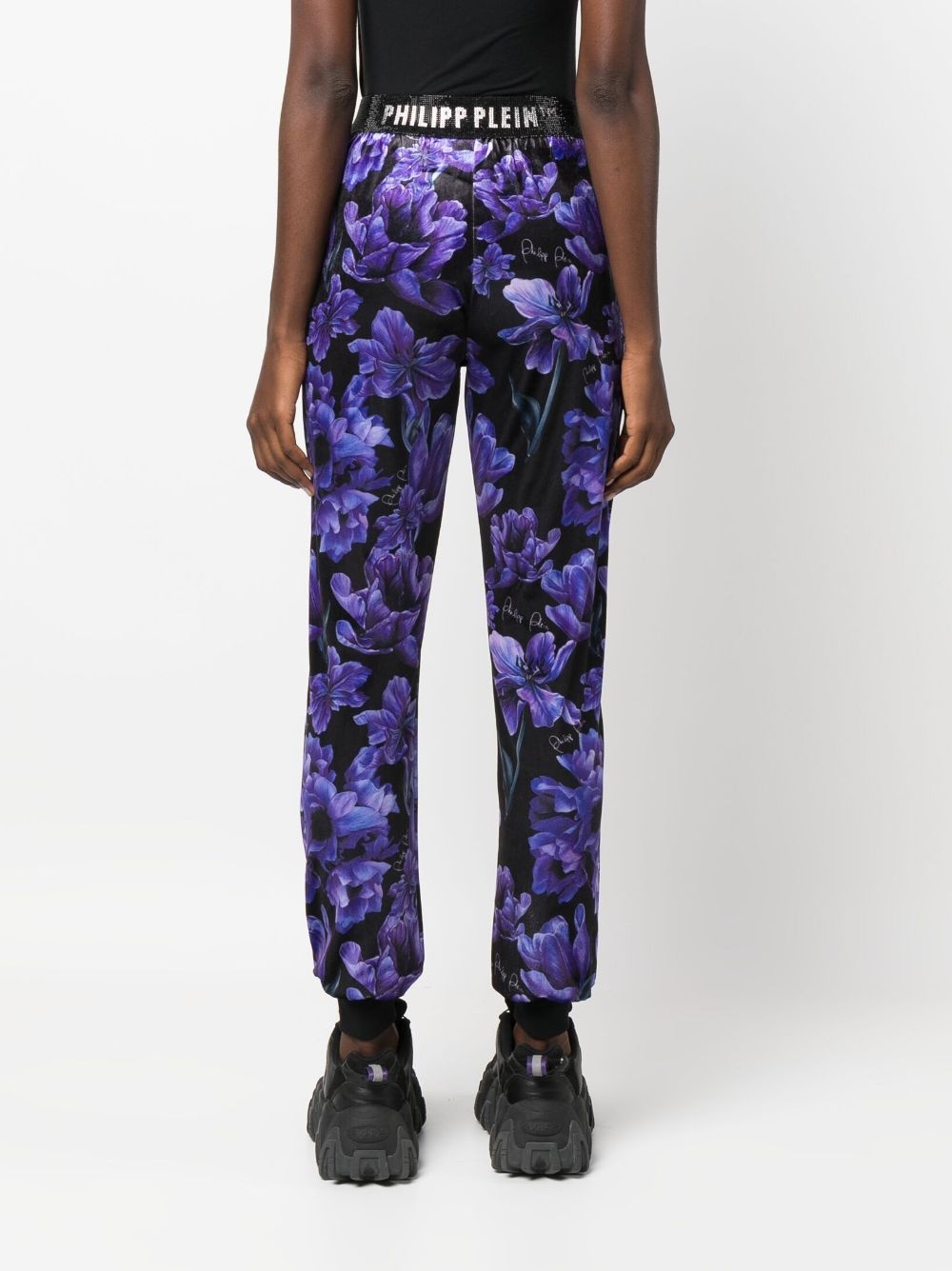 floral-print logo-appliqué track pants - 4