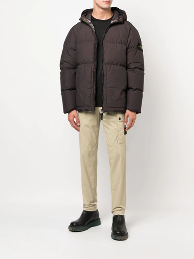 Stone Island Compass-badge hooded puffer jacket outlook