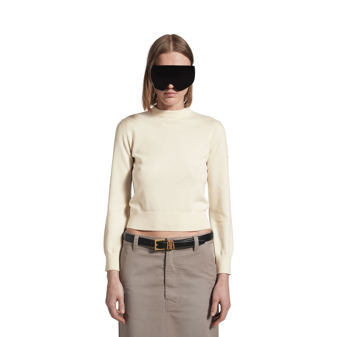 Women's Crewneck Sweater in Cream - 4