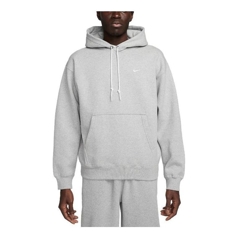 Nike Solo Swoosh Fleece Pullover Hoodie 'Grey' DX1355-063 - 1